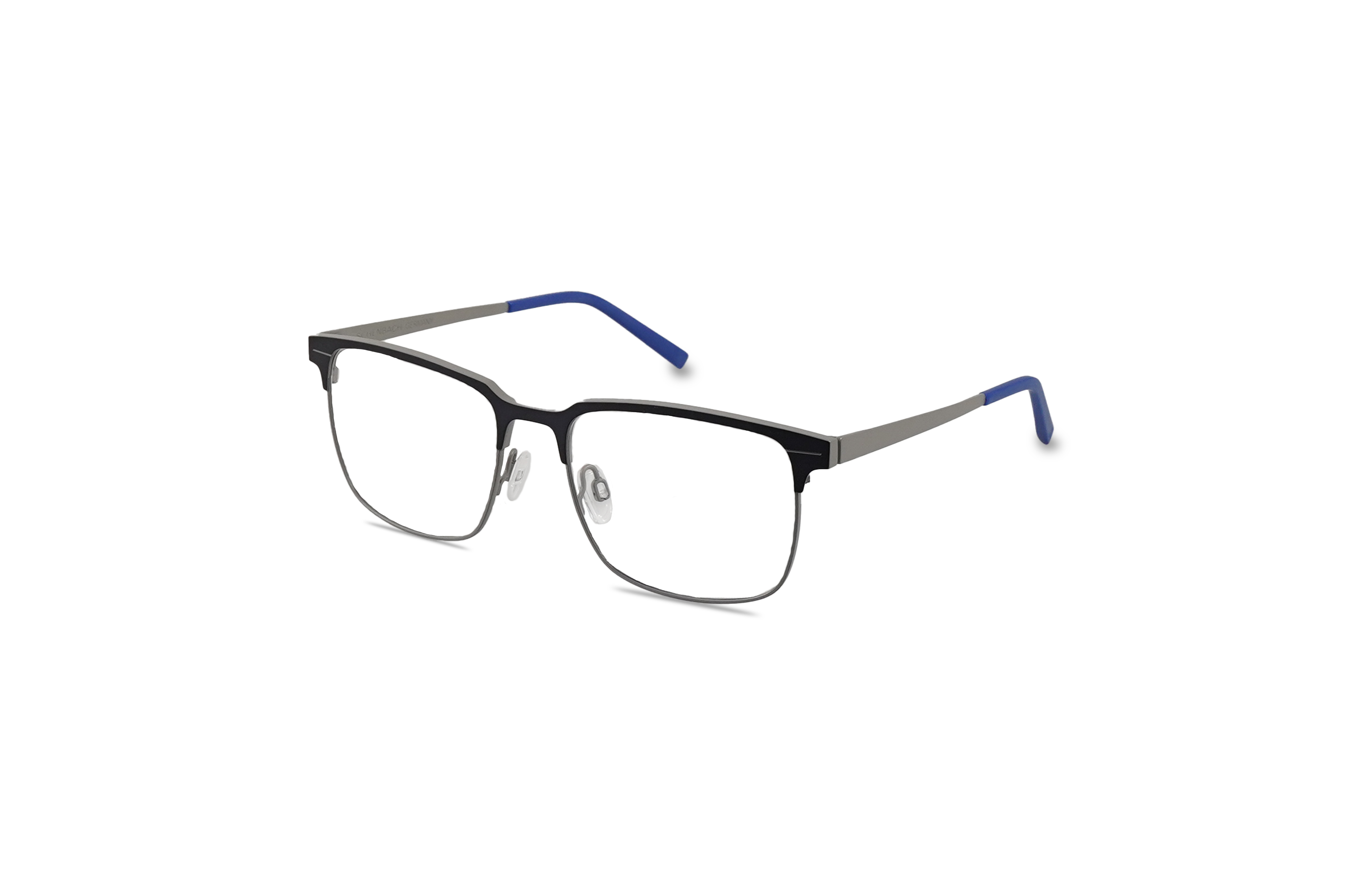 45° Ansicht der Brille Jos. Eschenbach Jos. Eschenbach 980014 in Blau auf weißem Hintergrund.