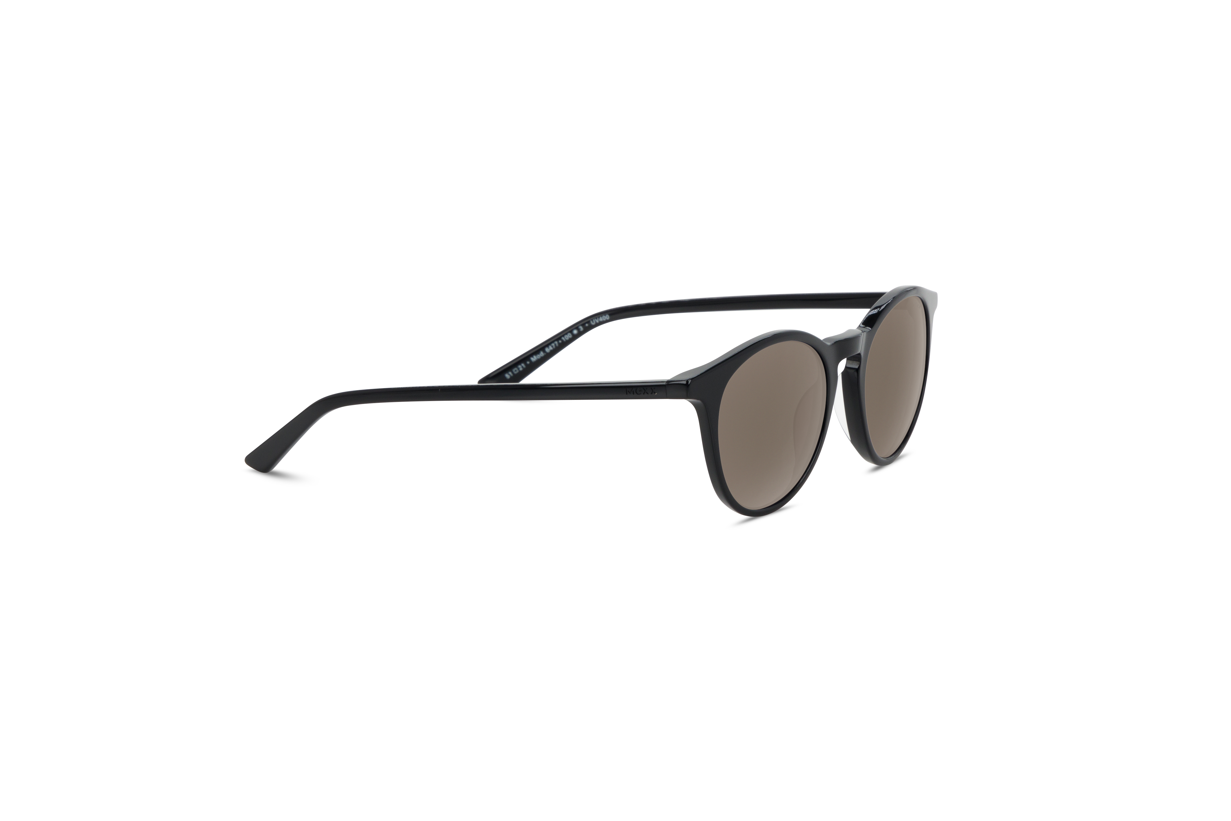 Die Sonnenbrille Mexx 6477 in Schwarz mit Seitenansicht.