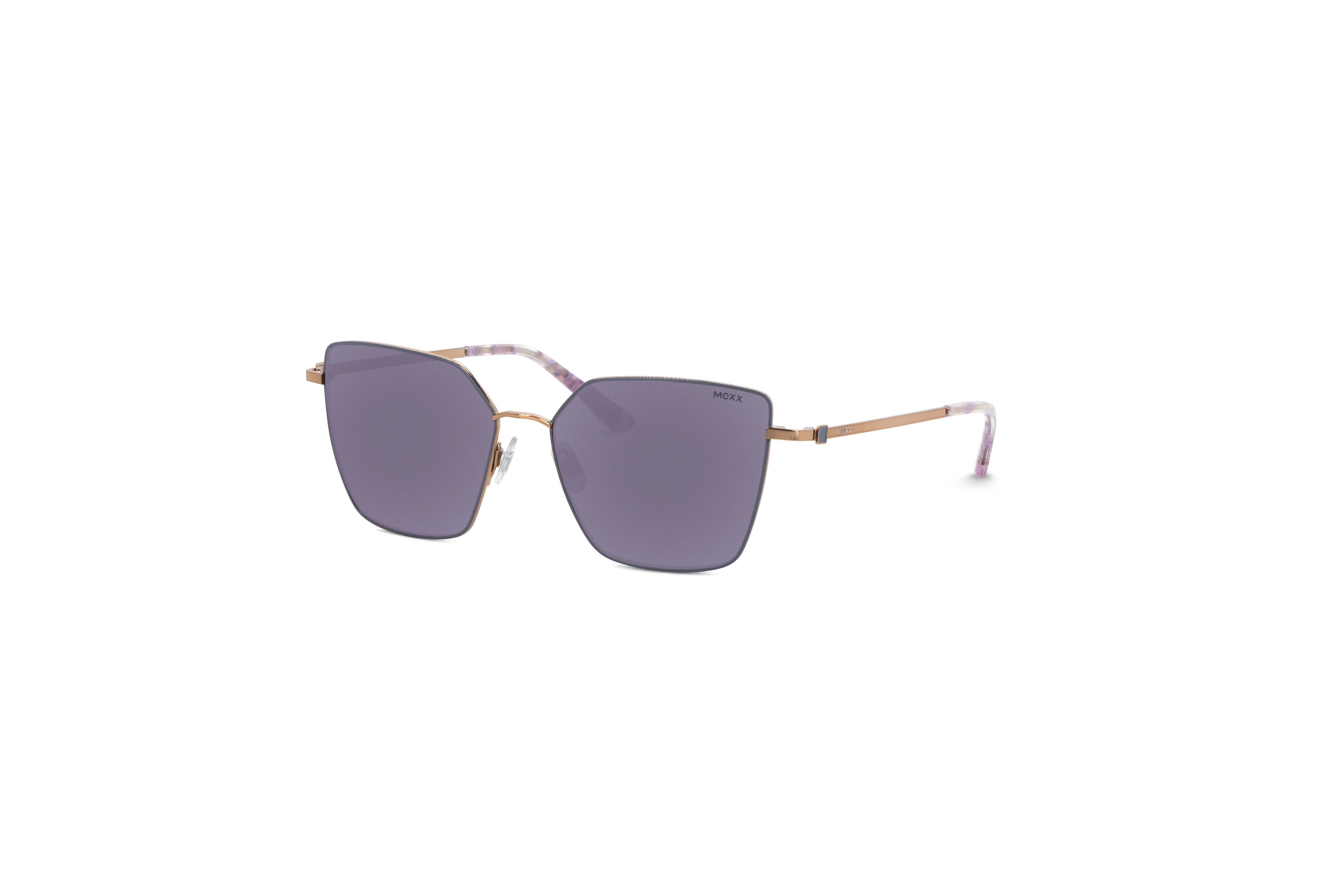 45° Ansicht der Sonnenbrille Mexx 6492 in Grau auf weißem Hintergrund.