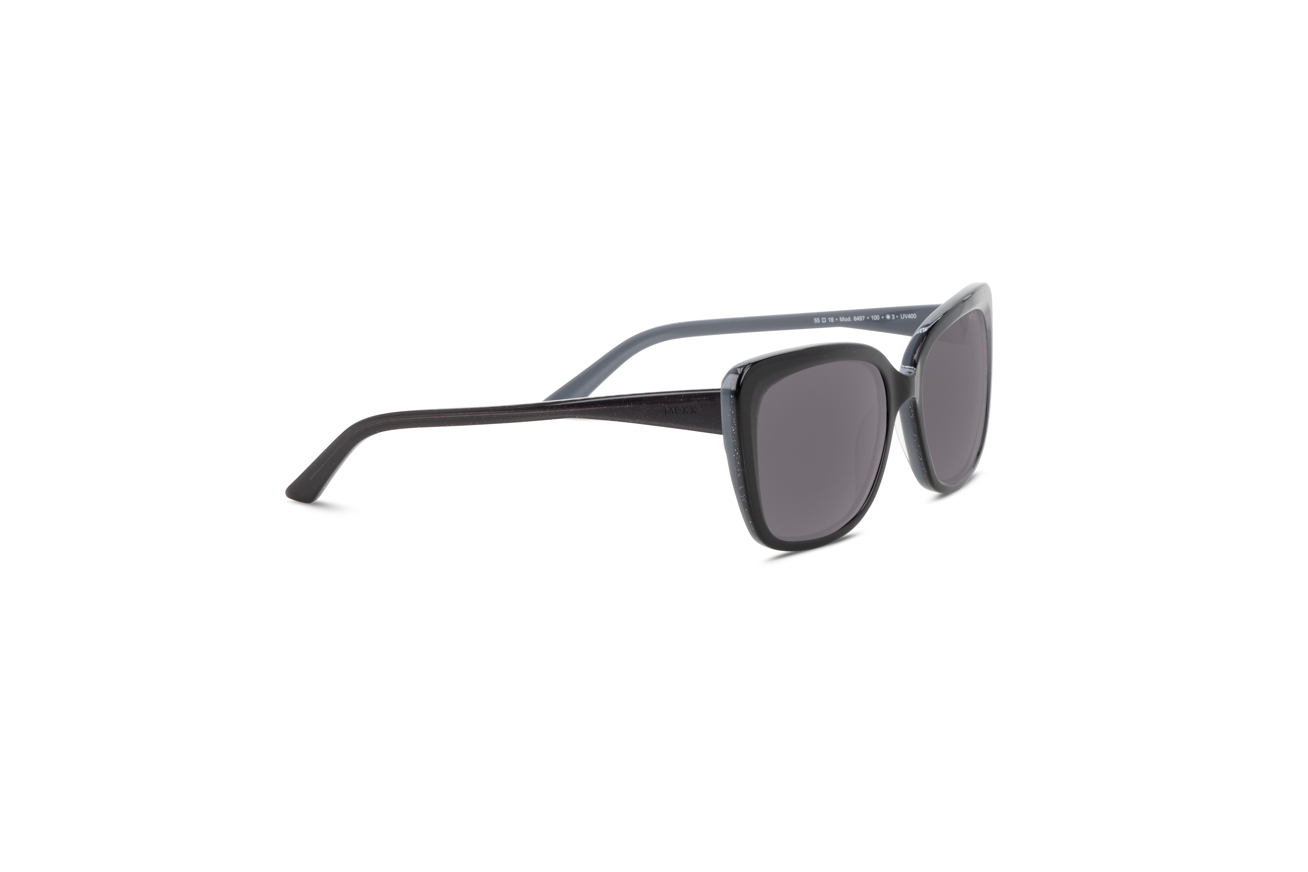 Die Sonnenbrille Mexx 6497 in Schwarz mit Seitenansicht.