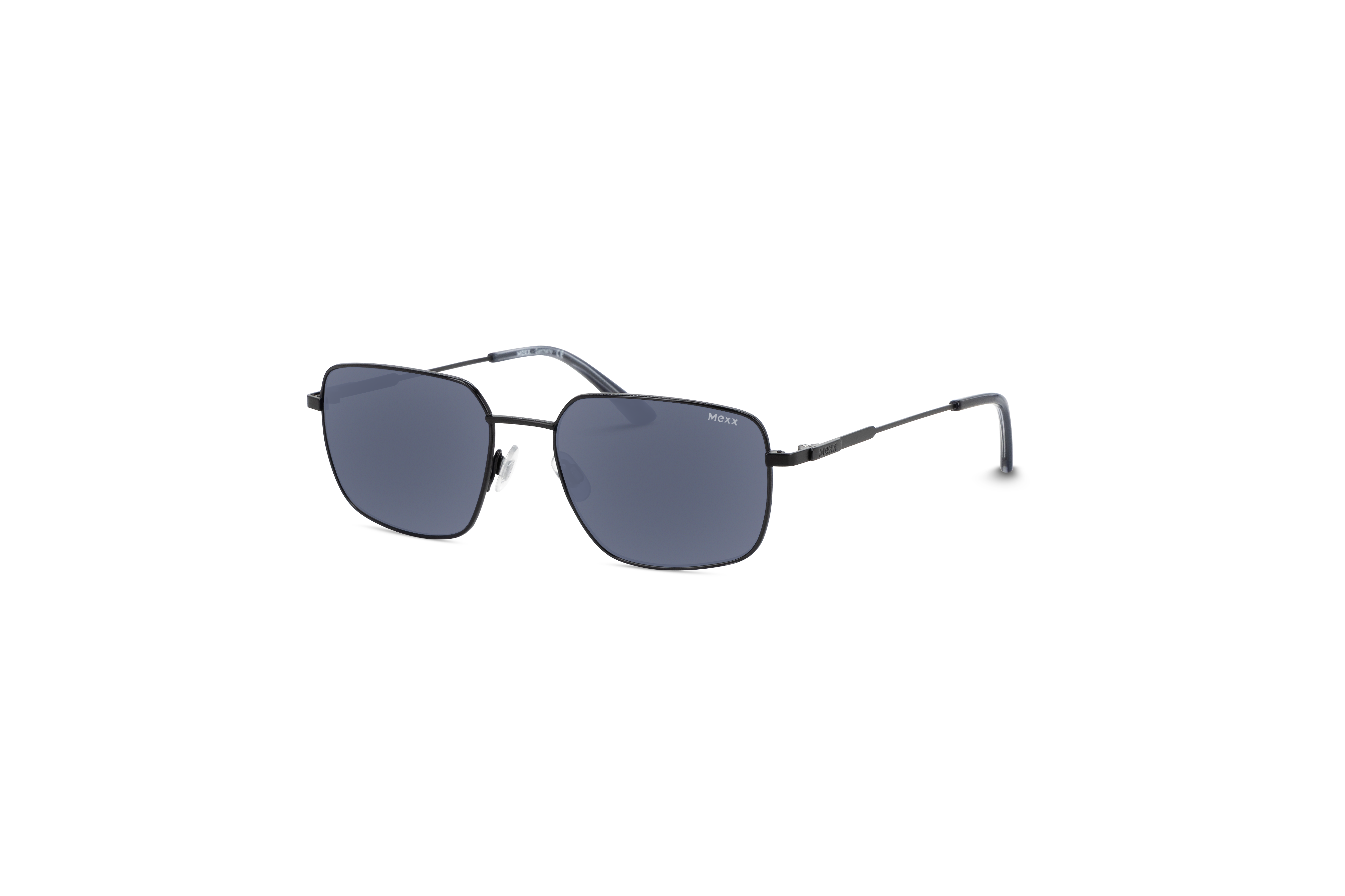 45° Ansicht der Sonnenbrille Mexx 6503 in Schwarz auf weißem Hintergrund.