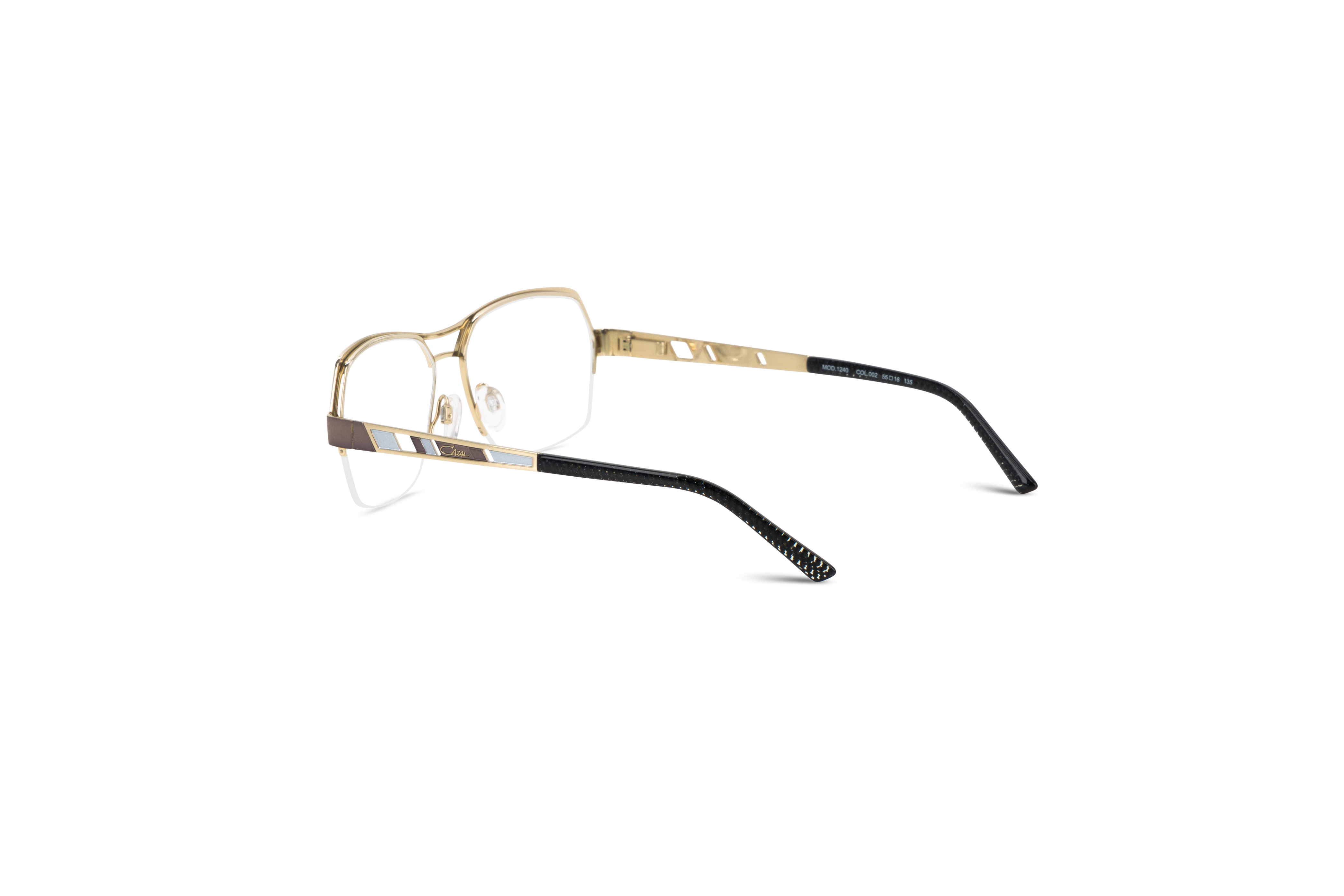 Die Brille Cazal 1240 in Metallisch mit Innenansicht.