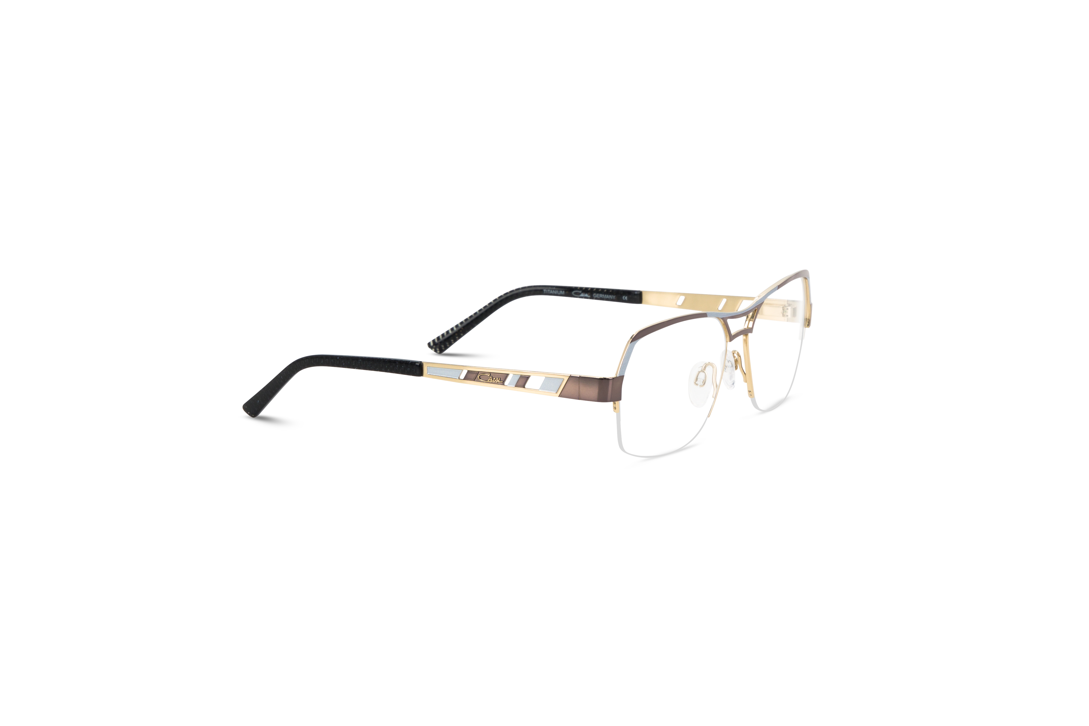 Die Brille Cazal 1240 in Metallisch mit Seitenansicht.