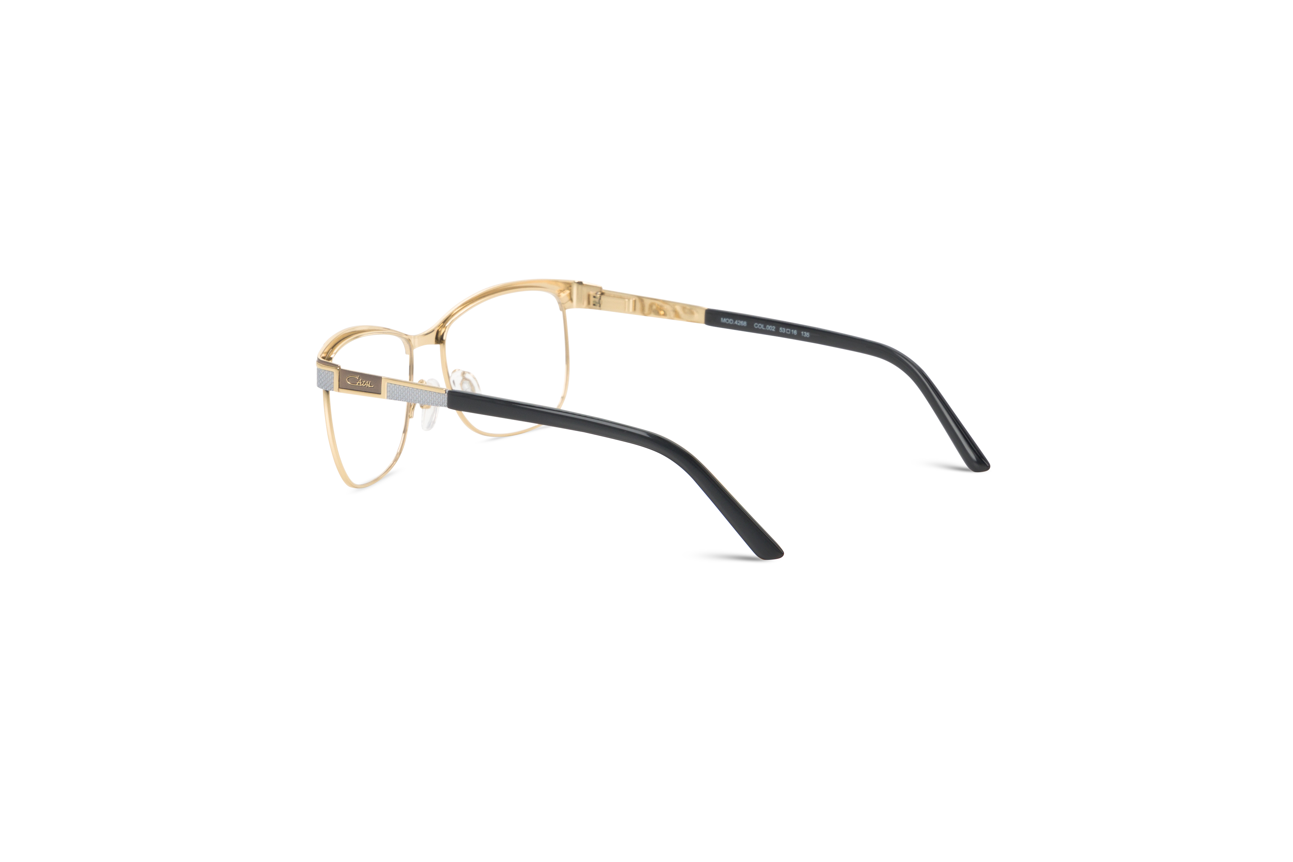 Die Brille Cazal 4268 in Gold mit Innenansicht.