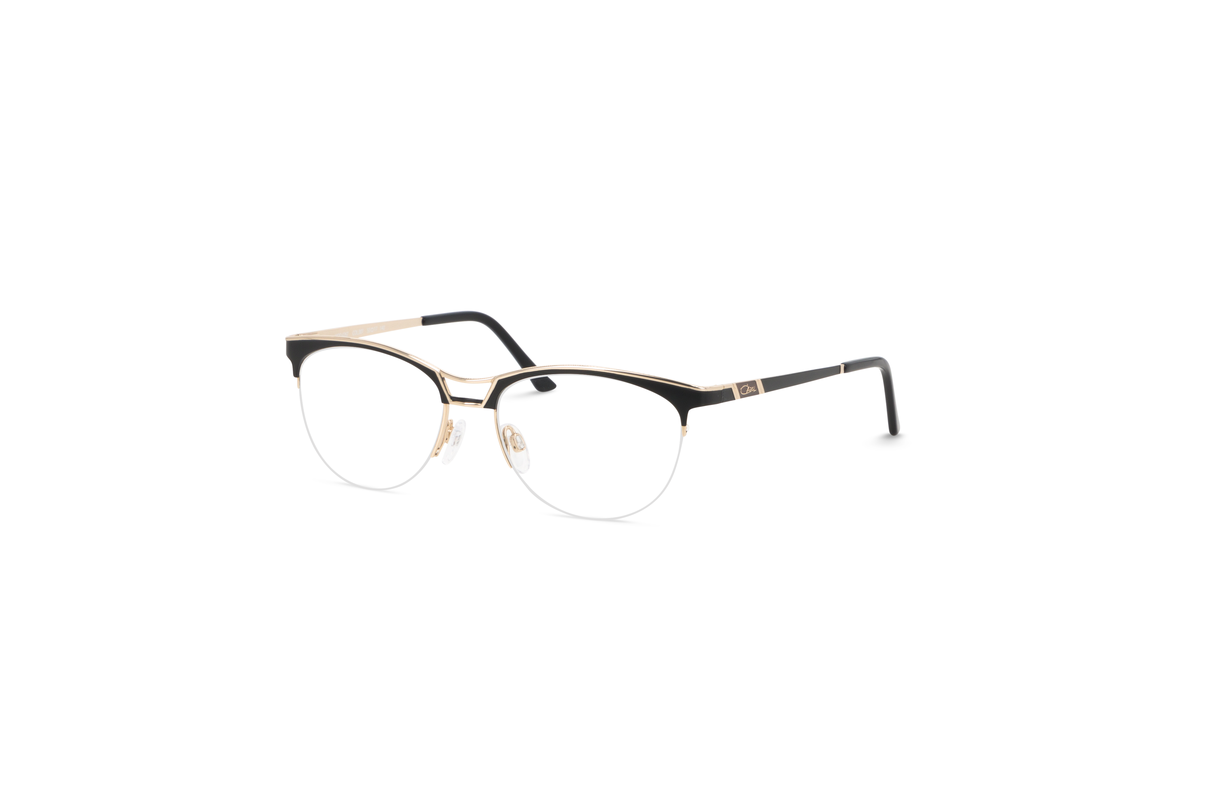 45° Ansicht der Brille Cazal 4267 in Gold auf weißem Hintergrund.