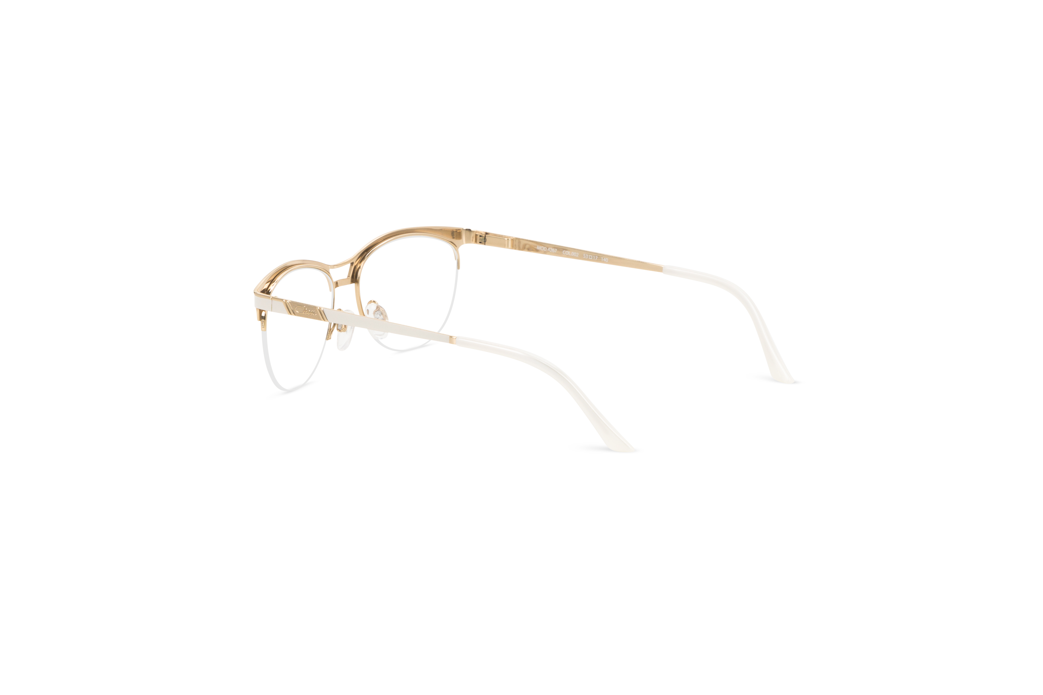 Die Brille Cazal 4267 in Gold mit Innenansicht.