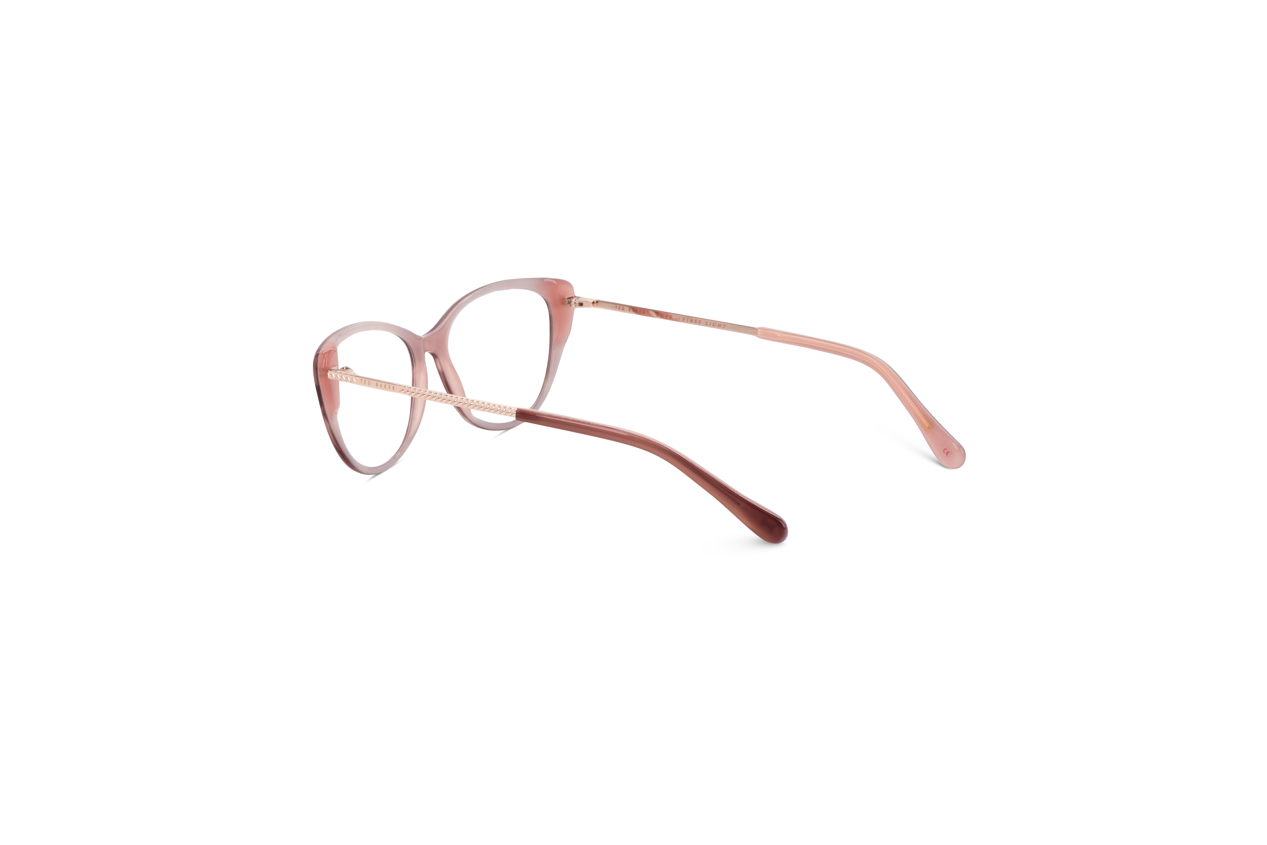 Die Brille Ted Baker 9198 in Rot mit Innenansicht.