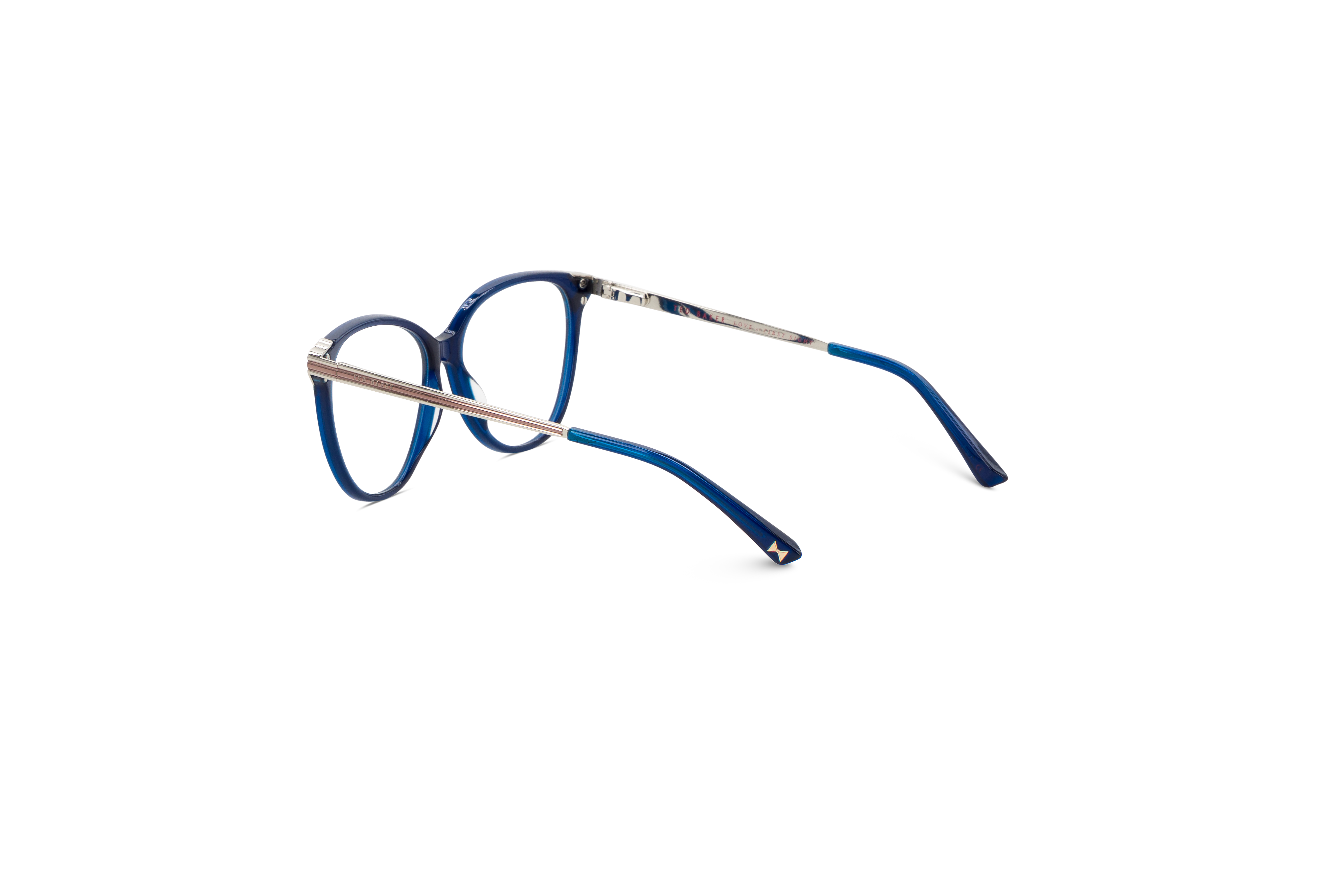 Die Brille Ted Baker 9197 in Blau mit Innenansicht.
