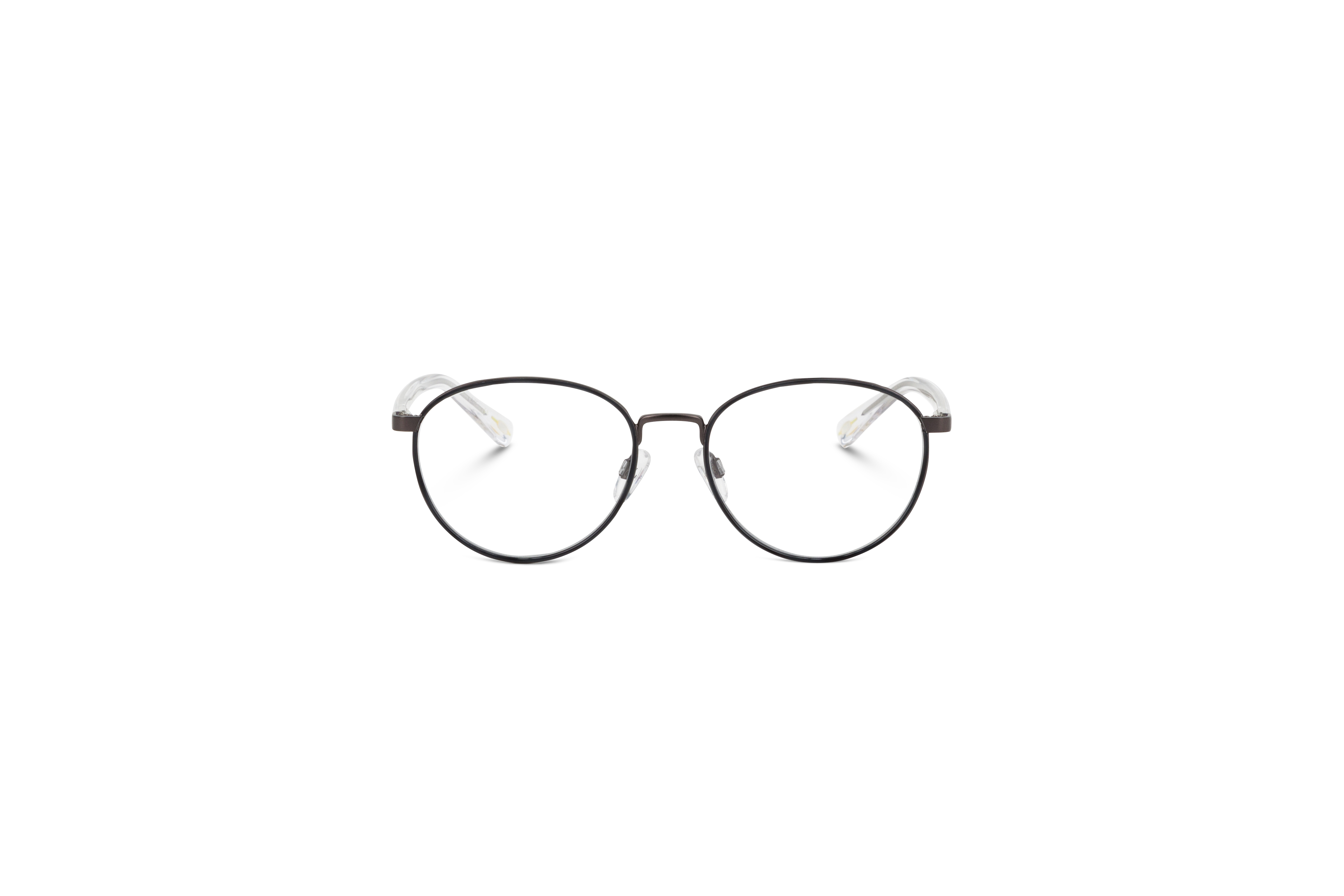 Die Brille Ted Baker 4301 in Metallisch auf weißem Hintergrund in Frontalansicht.