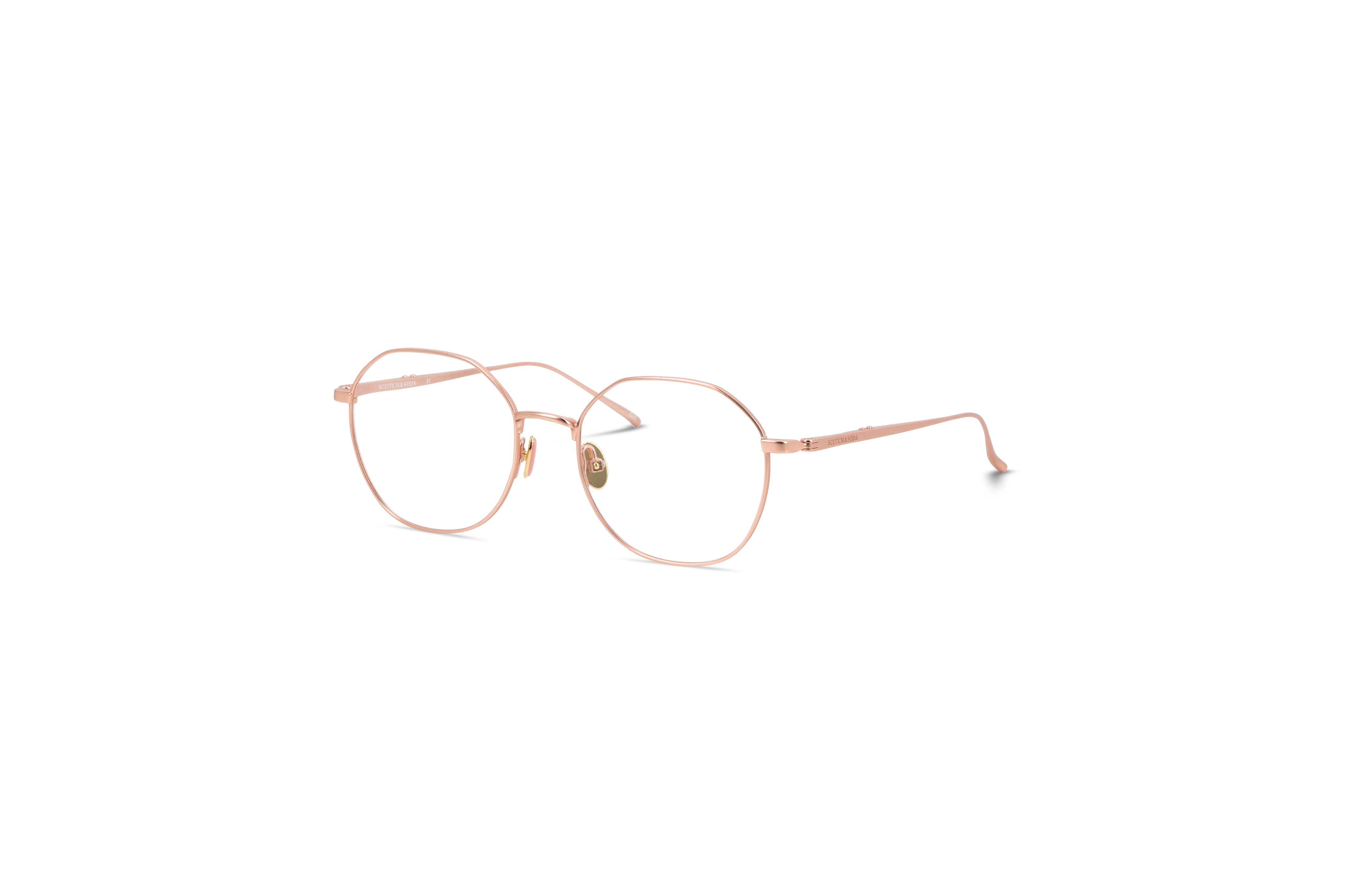 45° Ansicht der Brille Scotch & Soda 1005 in Mehrfarbig auf weißem Hintergrund.