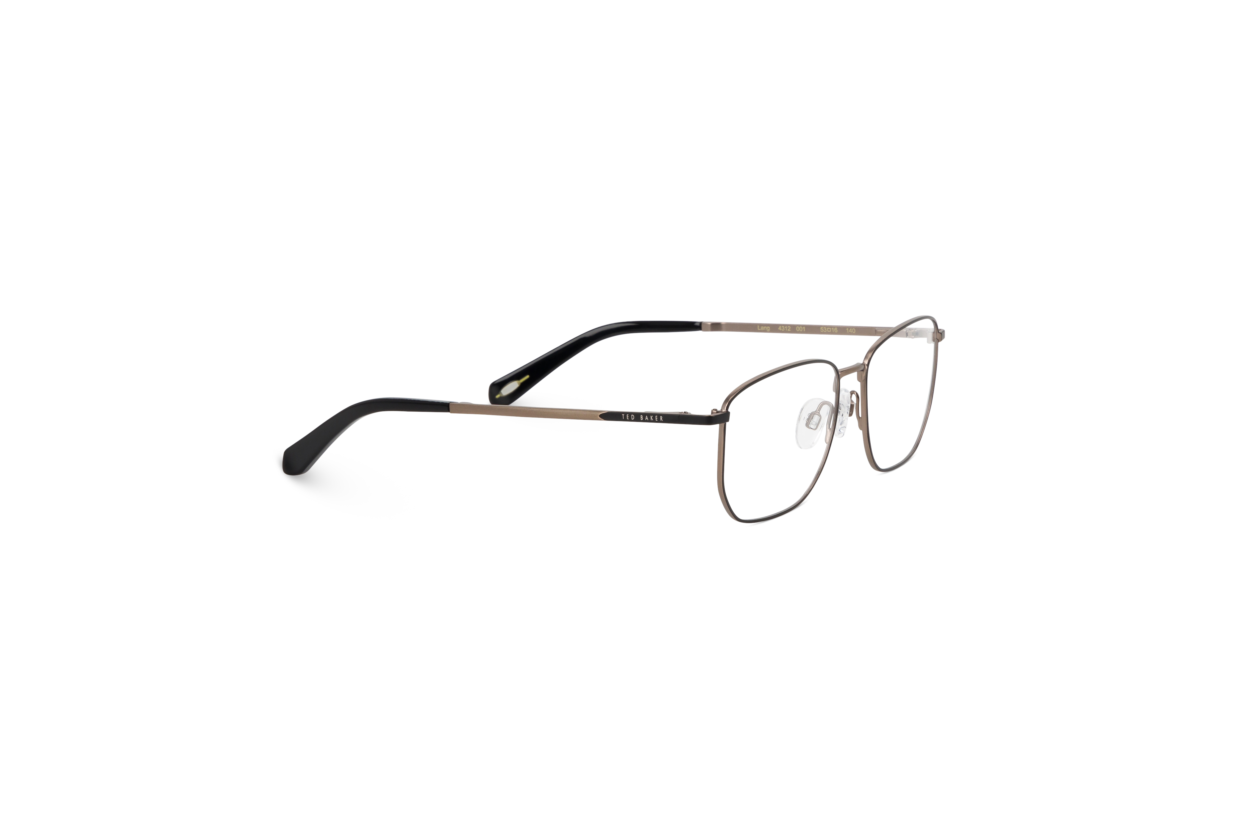 Die Brille Ted Baker 4312 in Schwarz mit Seitenansicht.