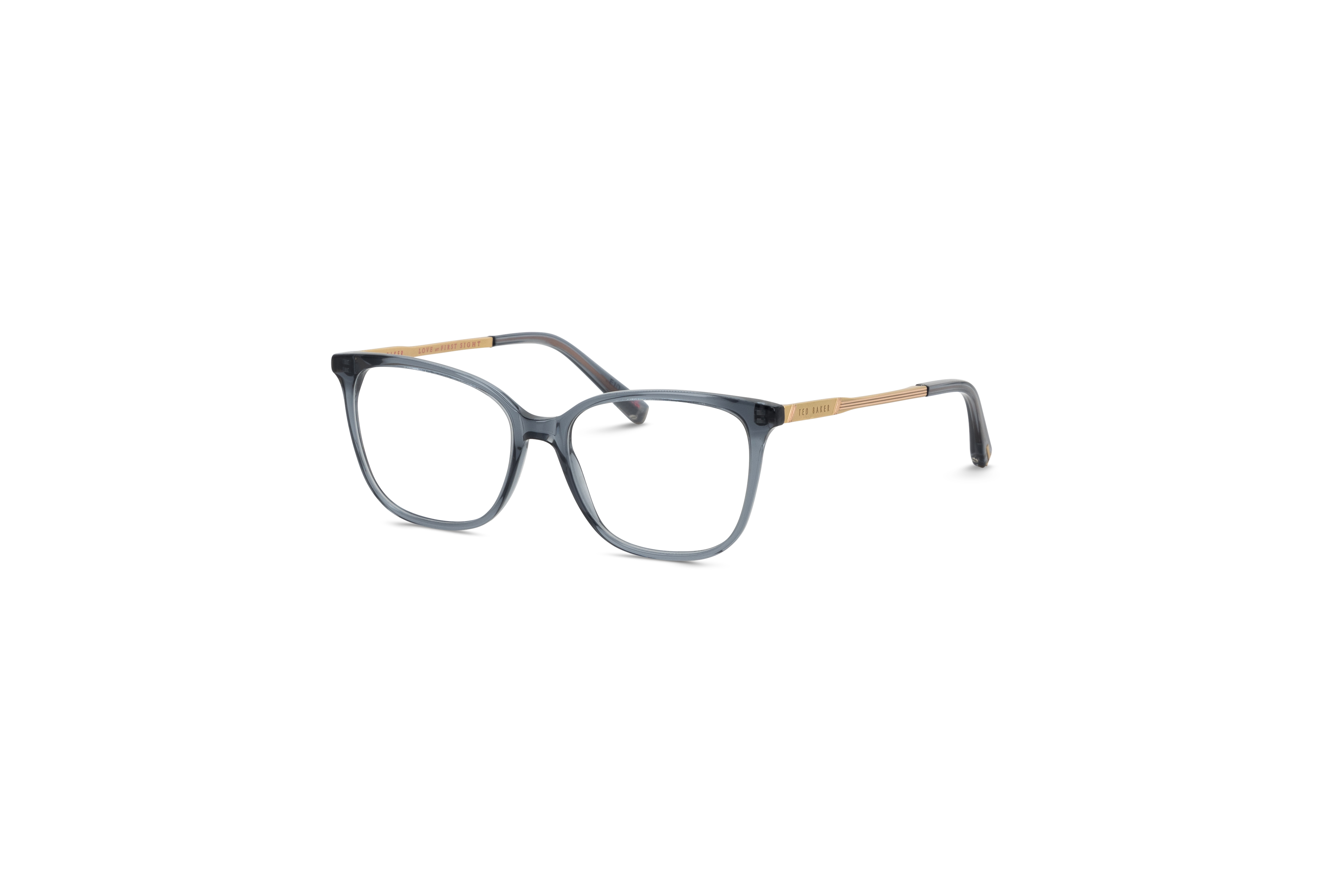45° Ansicht der Brille Ted Baker TB9220 in Grau auf weißem Hintergrund.