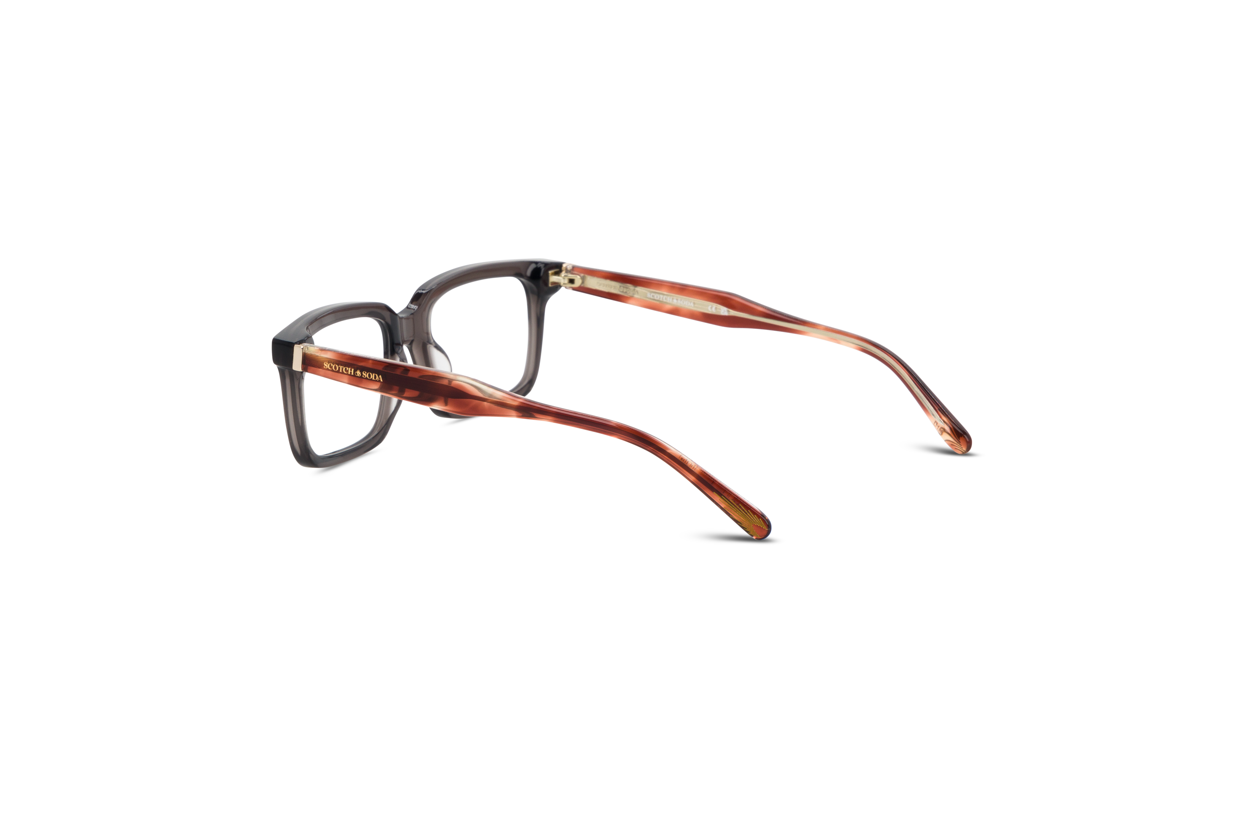 Die Brille Scotch & Soda 4016 in Grau mit Innenansicht.