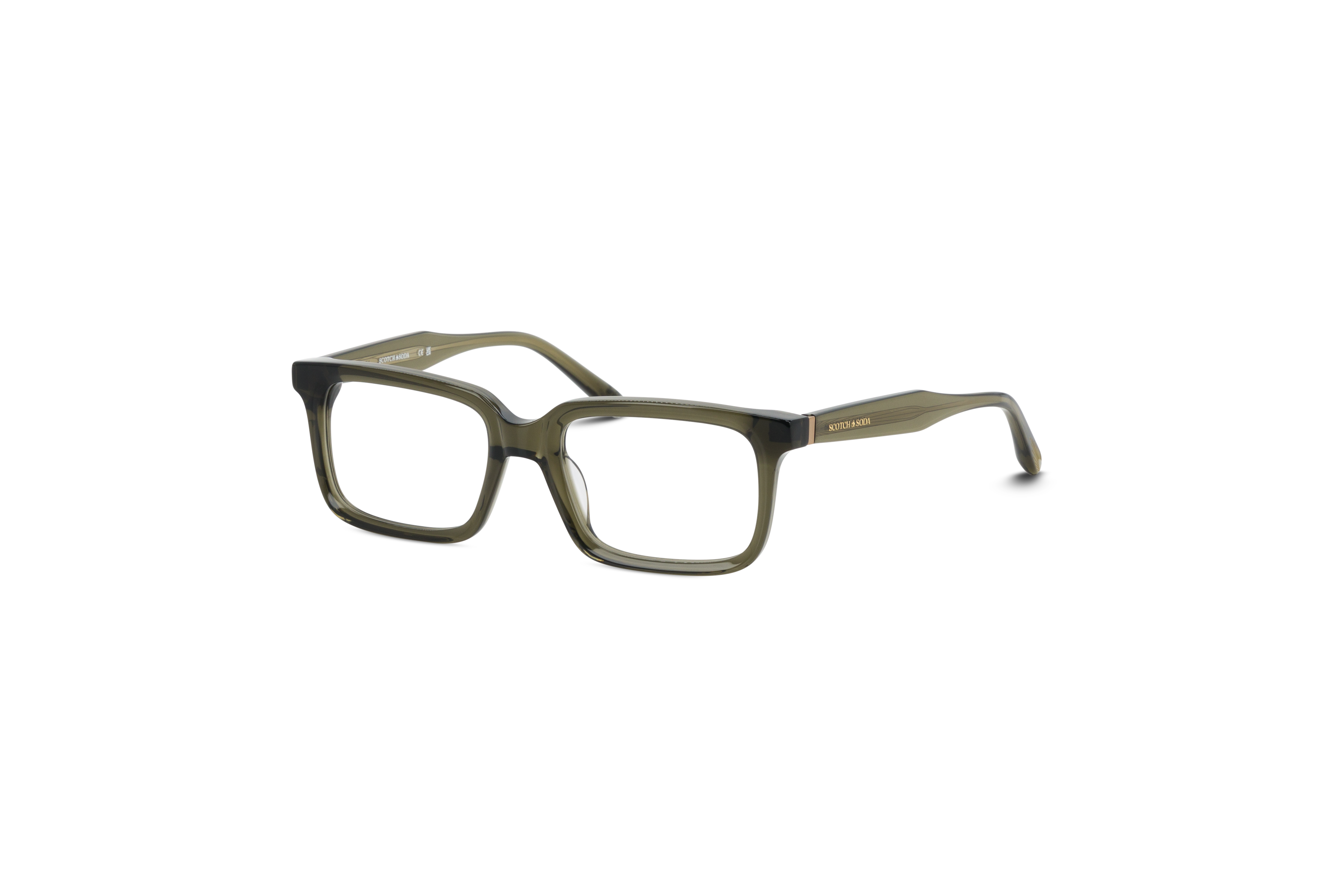 45° Ansicht der Brille Scotch & Soda 4016 in Grün auf weißem Hintergrund.