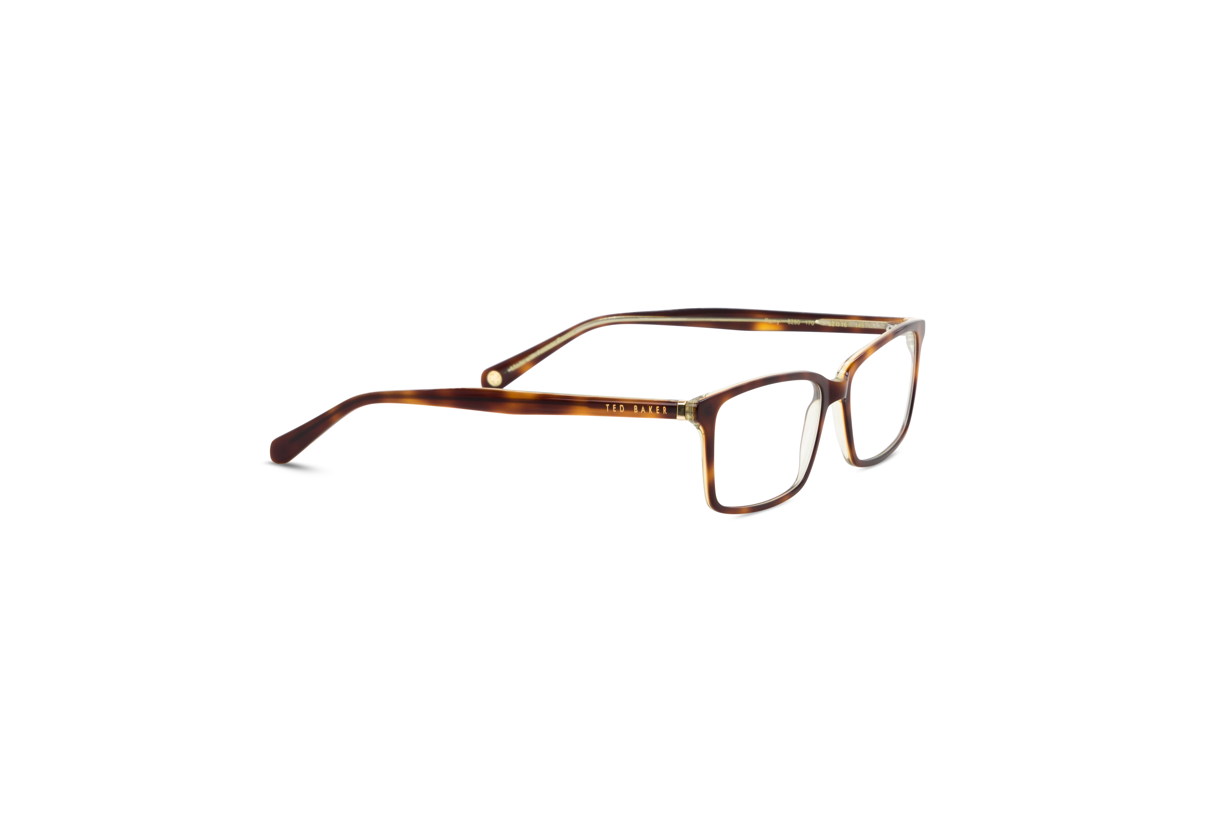 Die Brille Ted Baker 8280 in Havanna mit Seitenansicht.