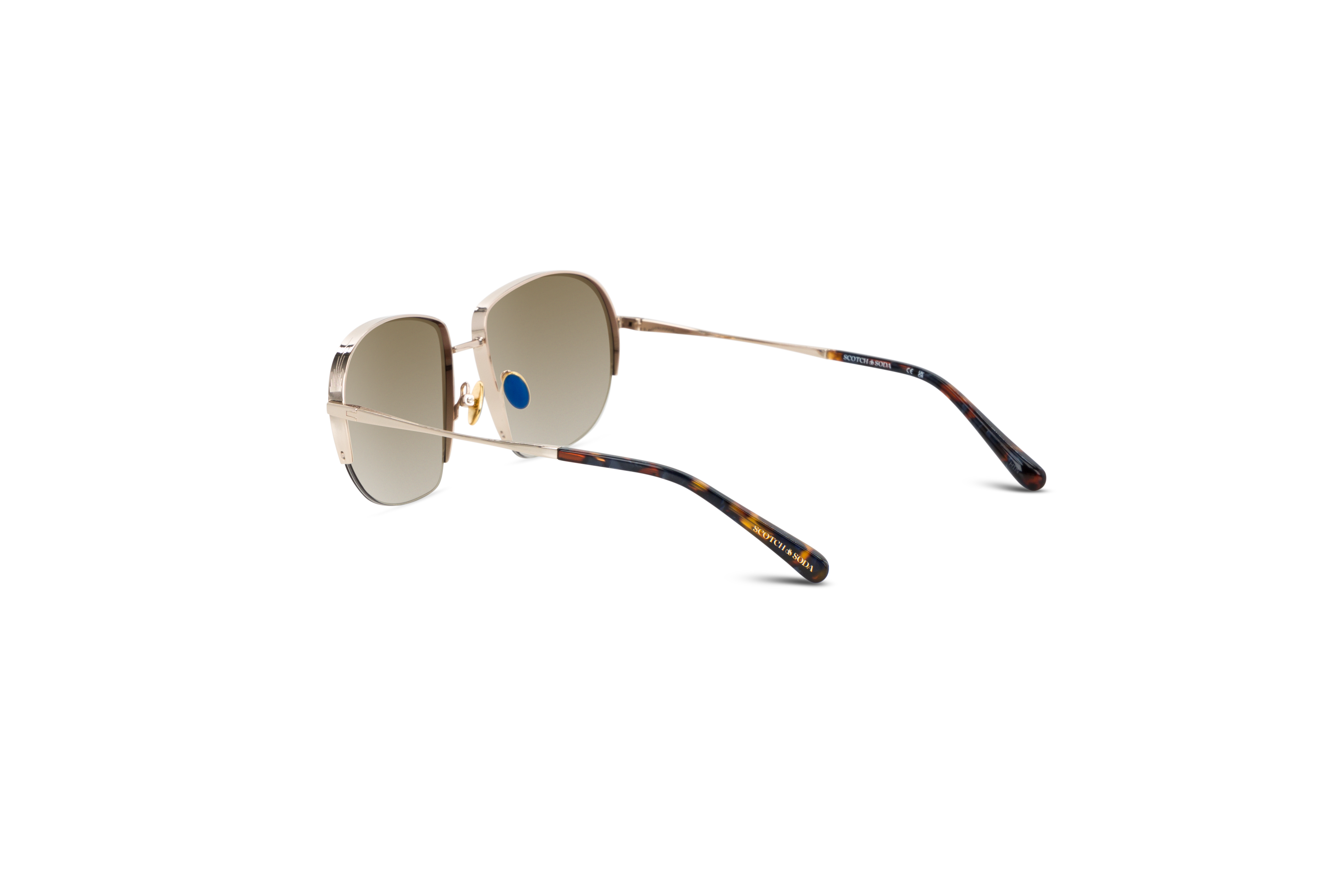 Die Sonnenbrille Scotch & Soda 5015 in Gold mit Innenansicht.