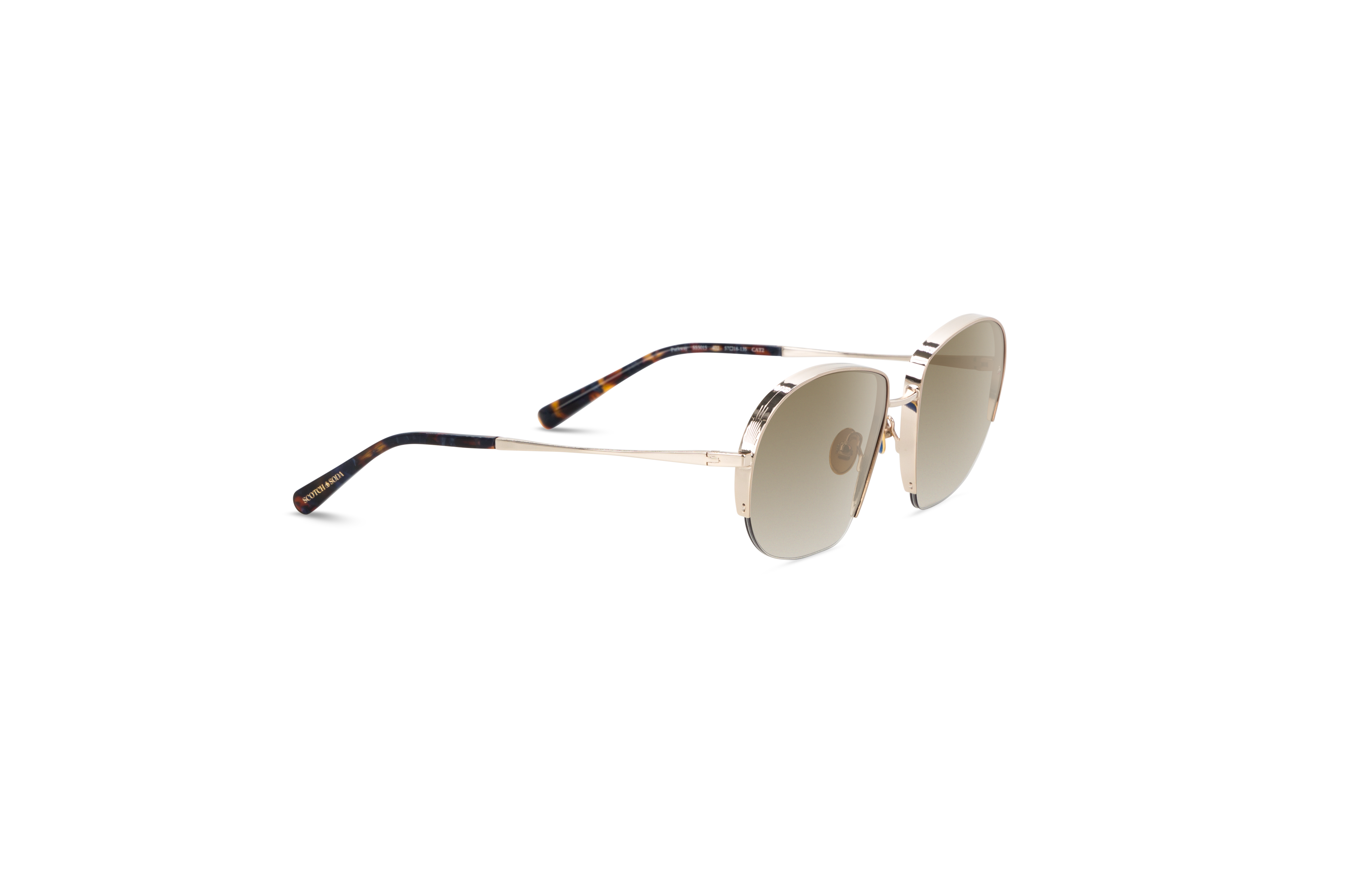 Die Sonnenbrille Scotch & Soda 5015 in Gold mit Seitenansicht.