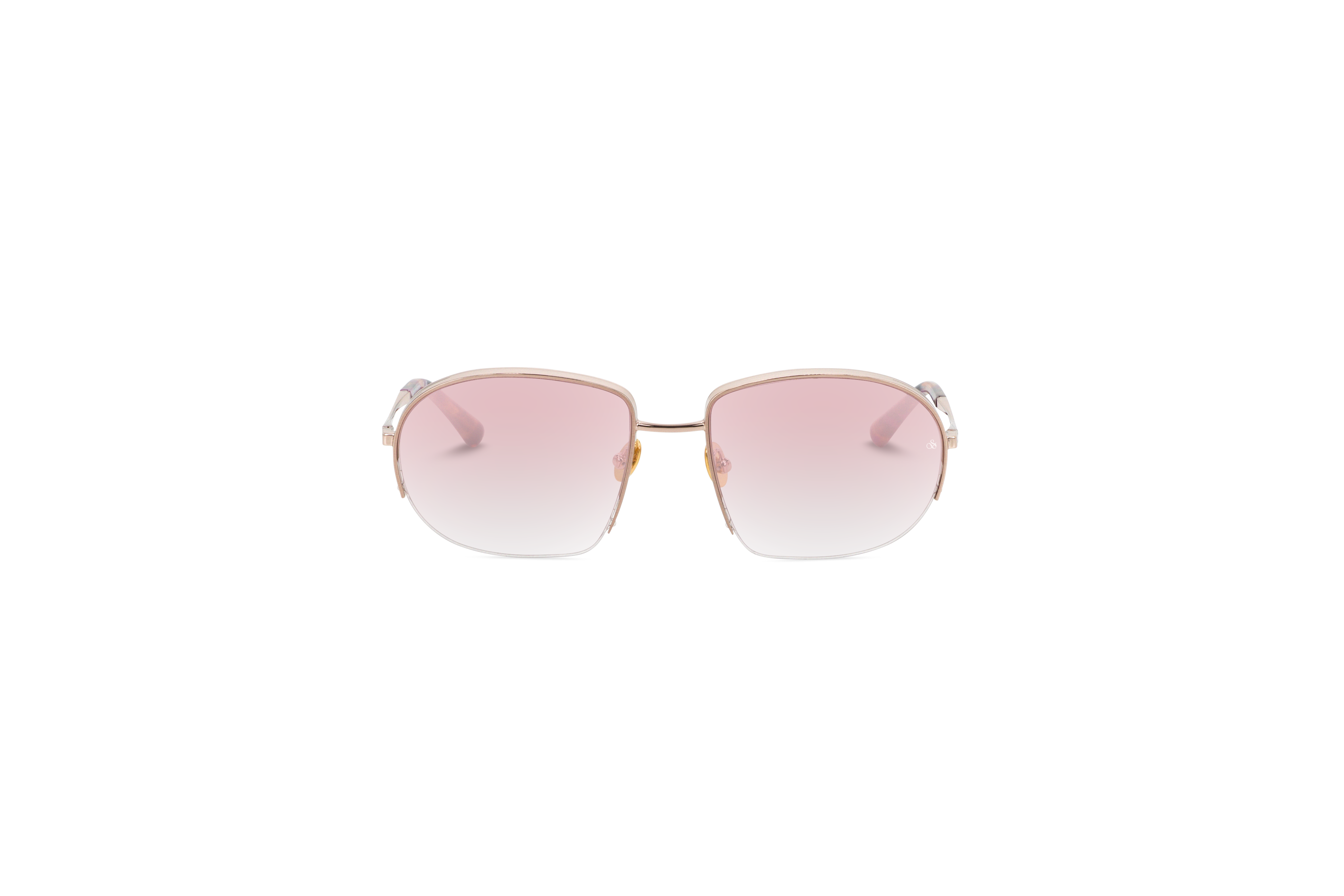 Die Sonnenbrille Scotch & Soda 5015 in Gold auf weißem Hintergrund in Frontalansicht.