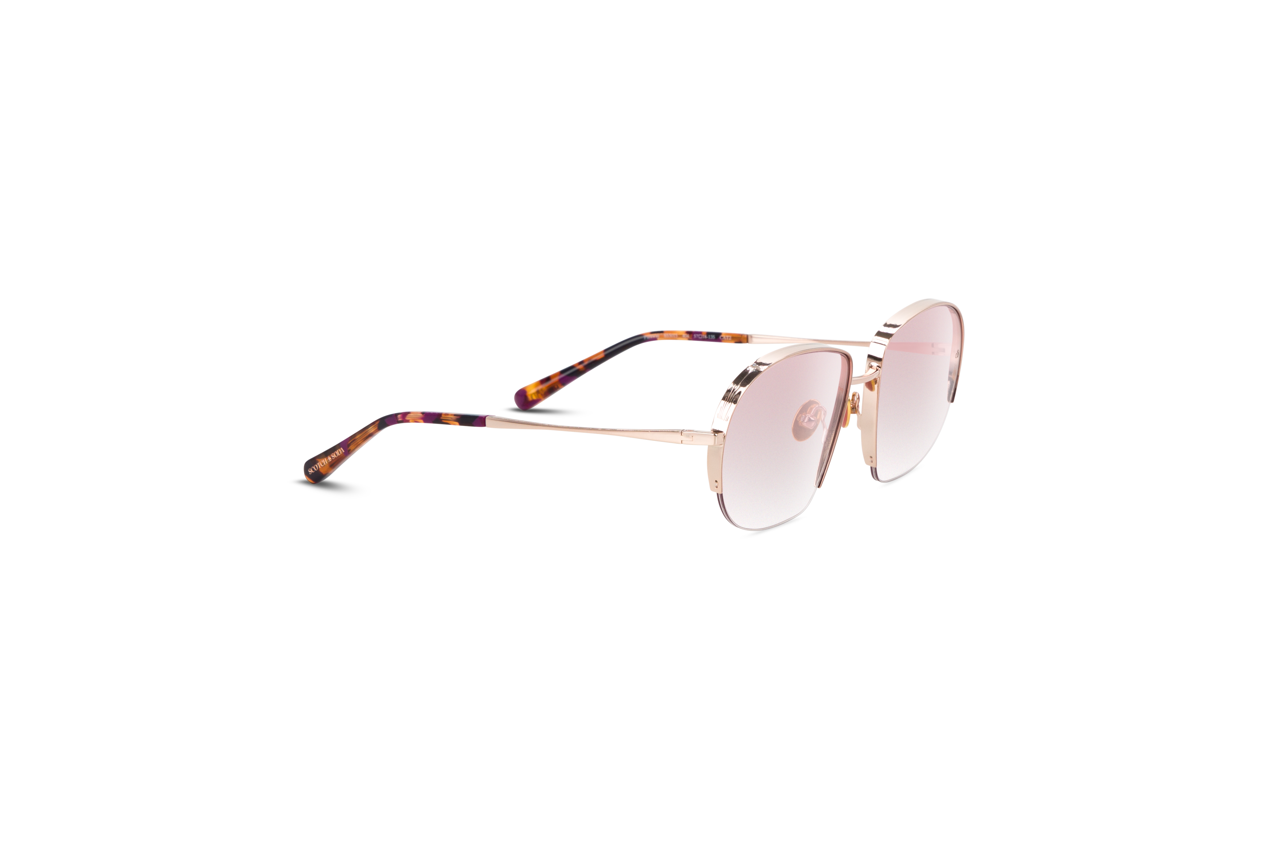 Die Sonnenbrille Scotch & Soda 5015 in Gold mit Seitenansicht.