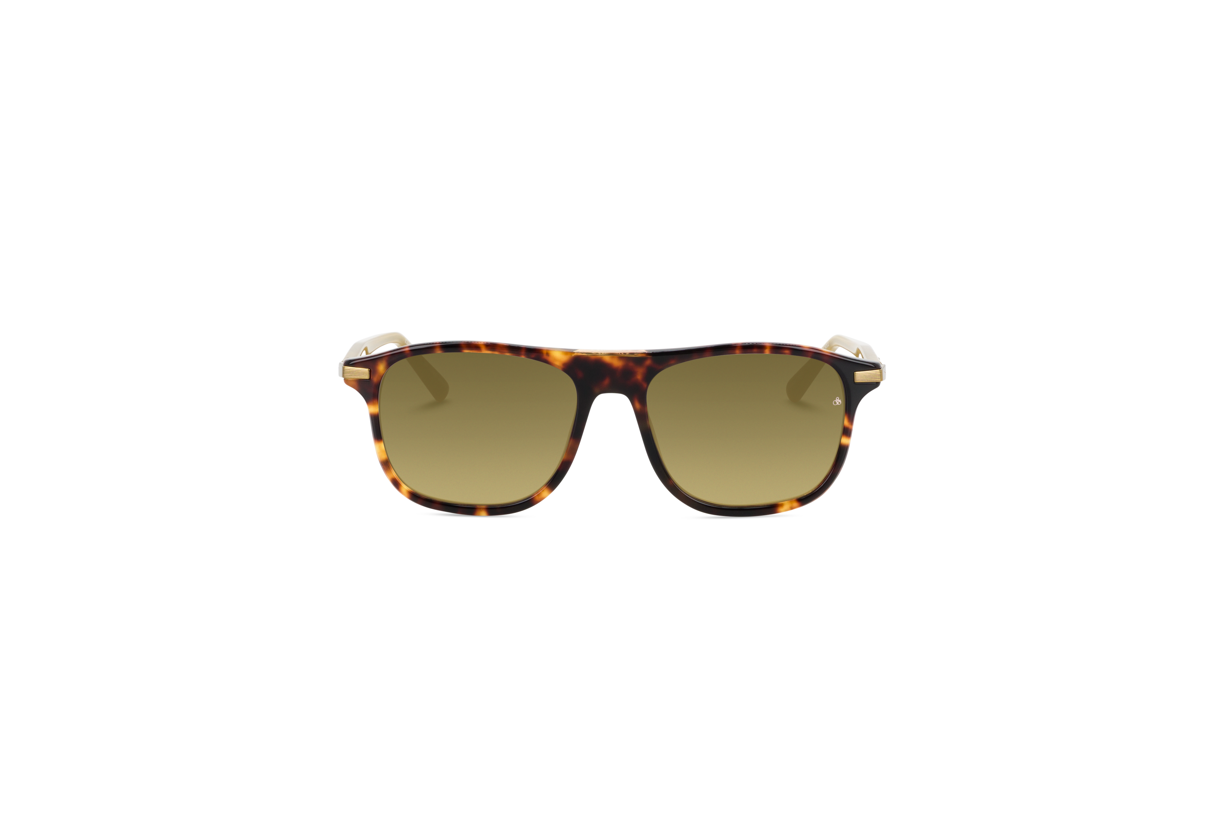 Die Sonnenbrille Scotch & Soda 8013 in Havanna auf weißem Hintergrund in Frontalansicht.