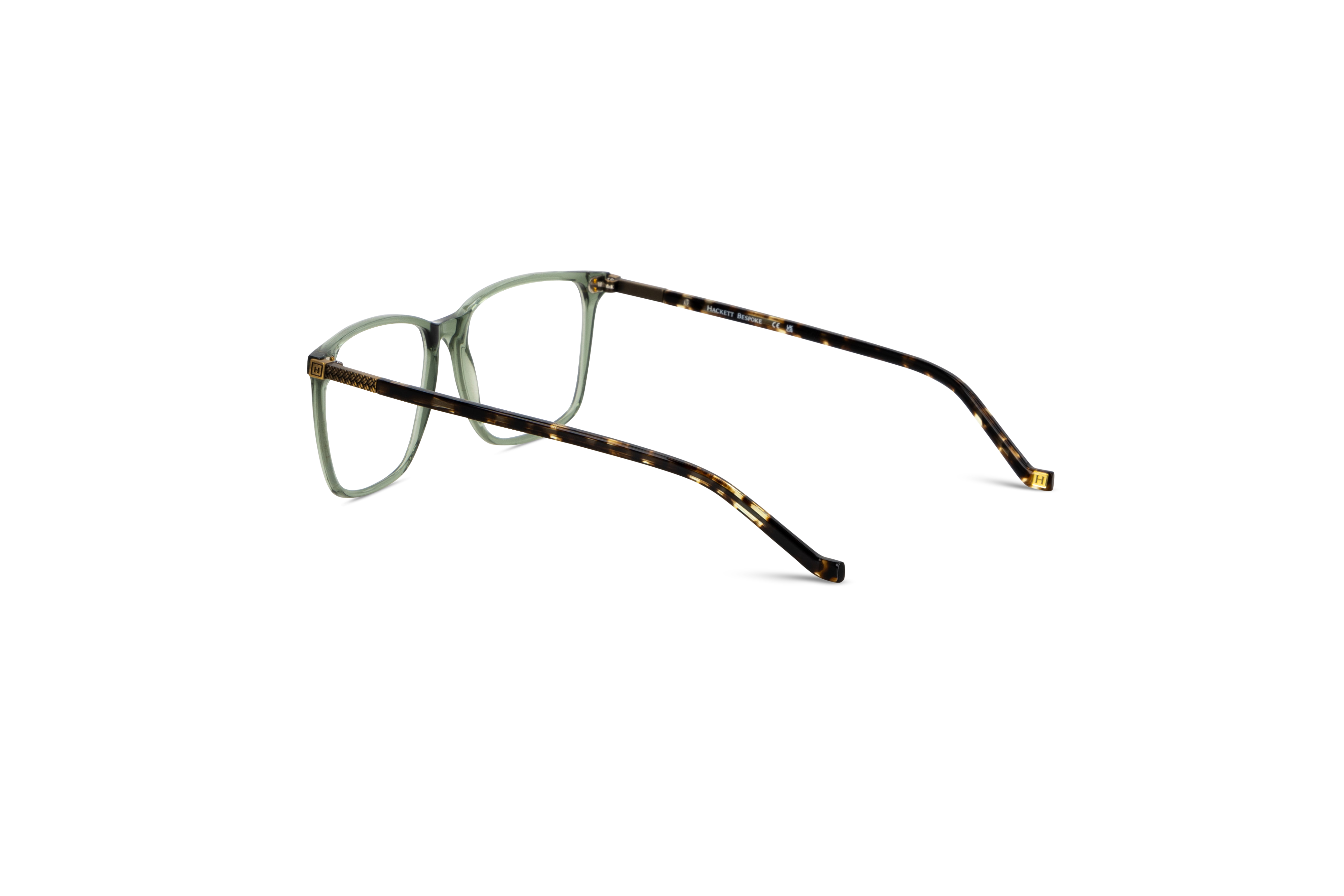 Die Brille Hackett London 315 in Türkis mit Innenansicht.