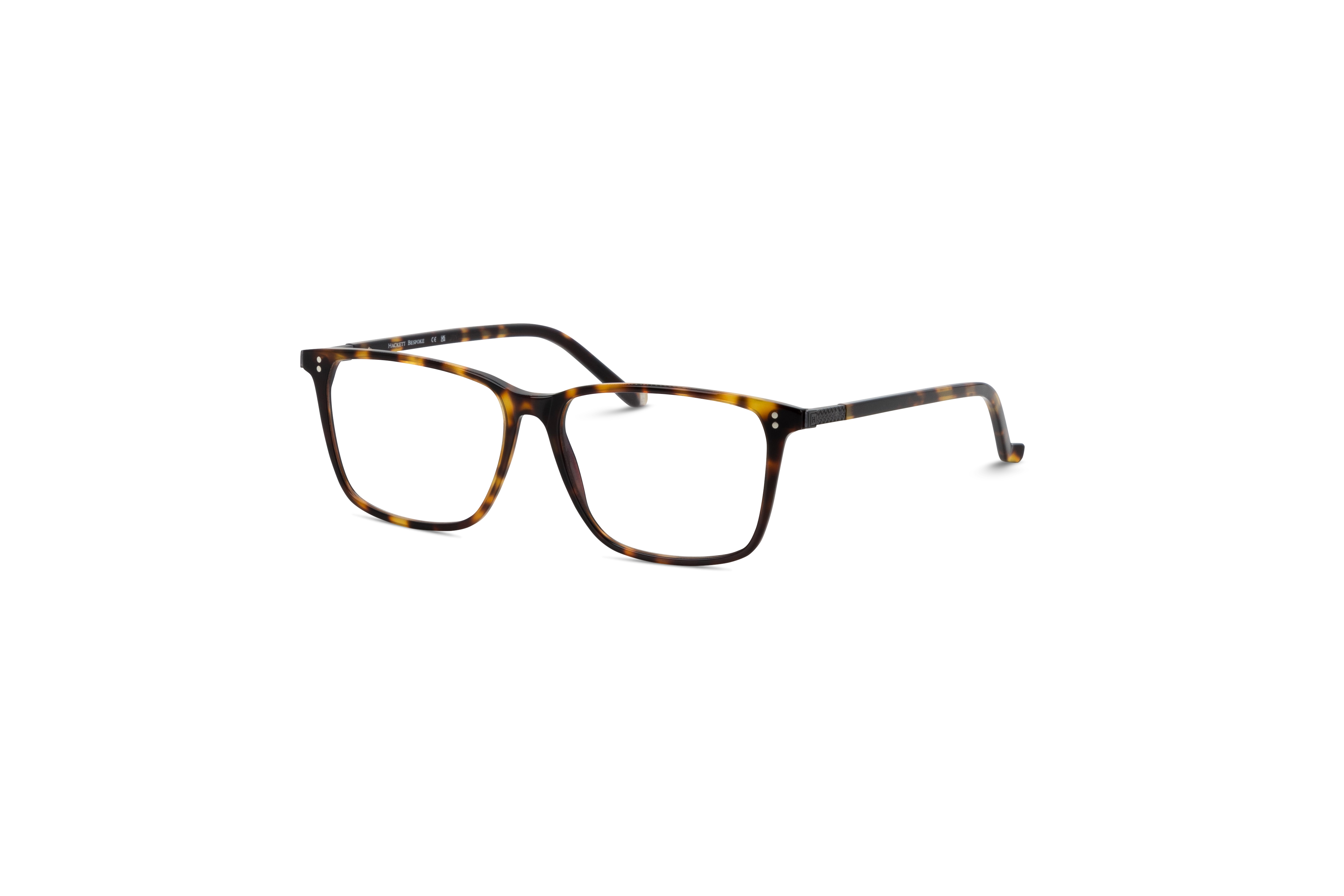 45° Ansicht der Brille Hackett London 315 in Havanna auf weißem Hintergrund.