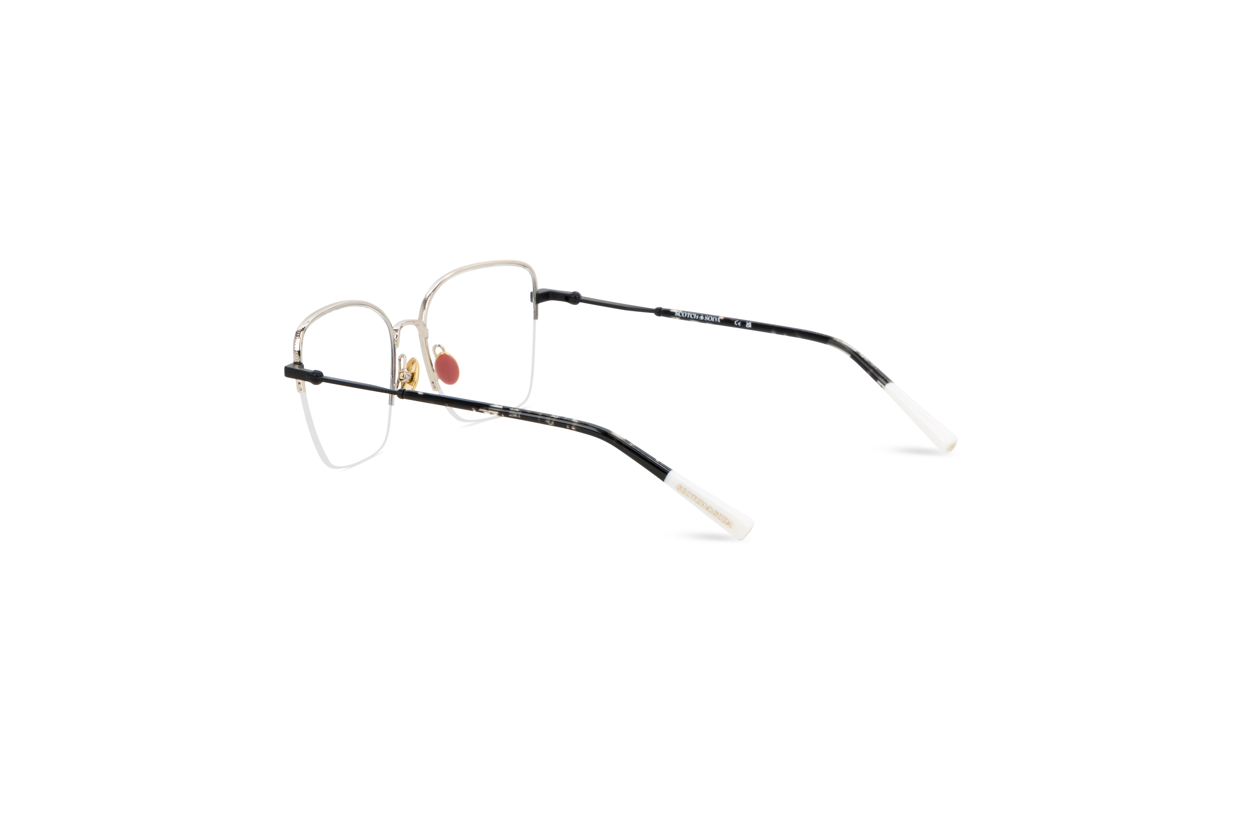 Die Brille Scotch & Soda 1023 in Schwarz mit Innenansicht.