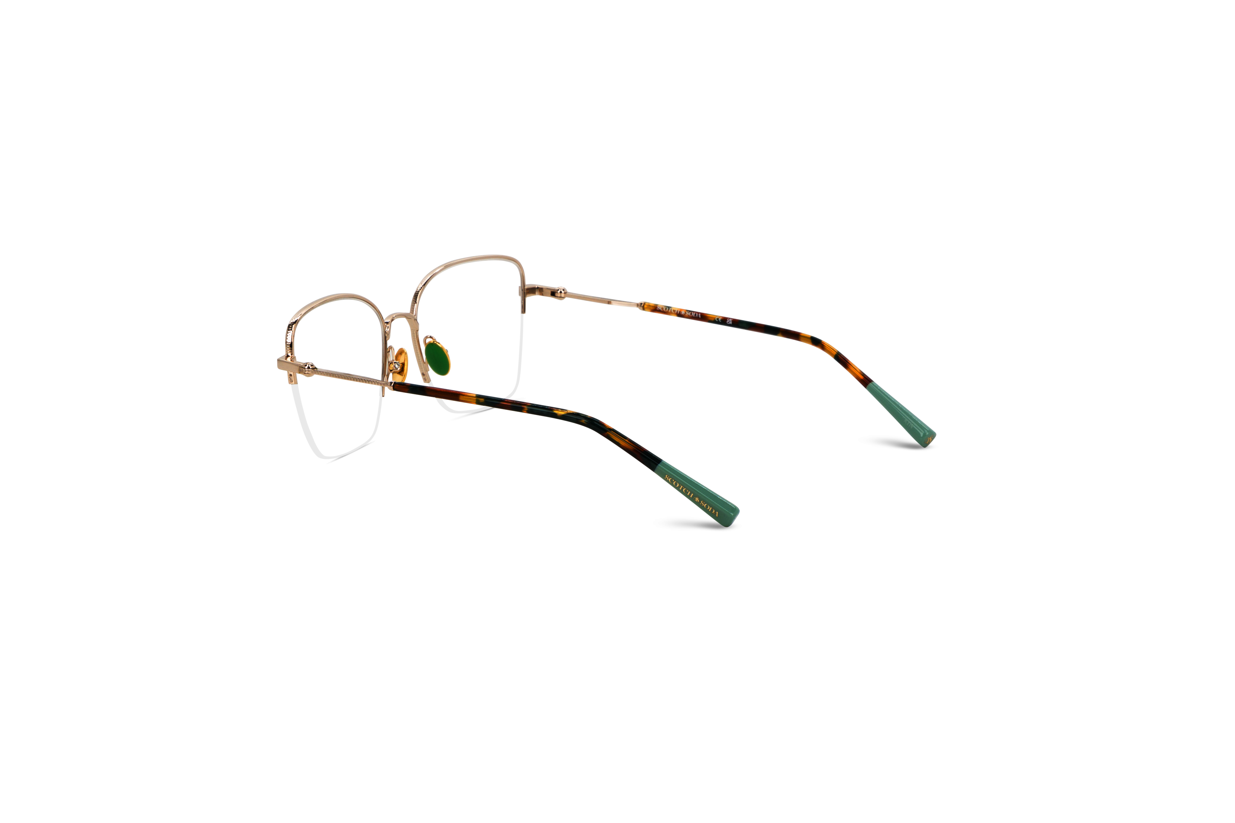 Die Brille Scotch & Soda 1023 in Gold mit Innenansicht.