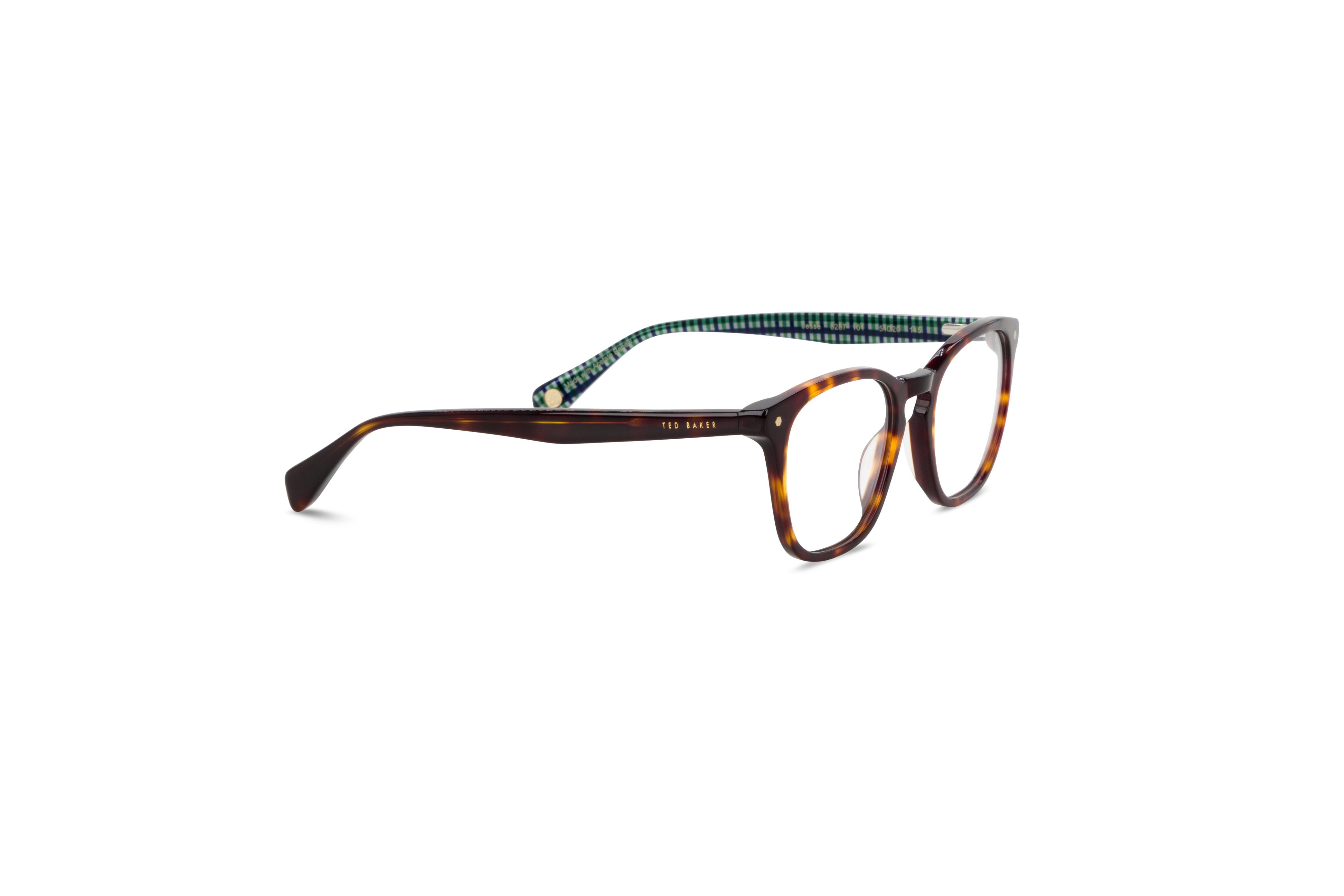 Die Brille Ted Baker 8287 in Havanna mit Seitenansicht.
