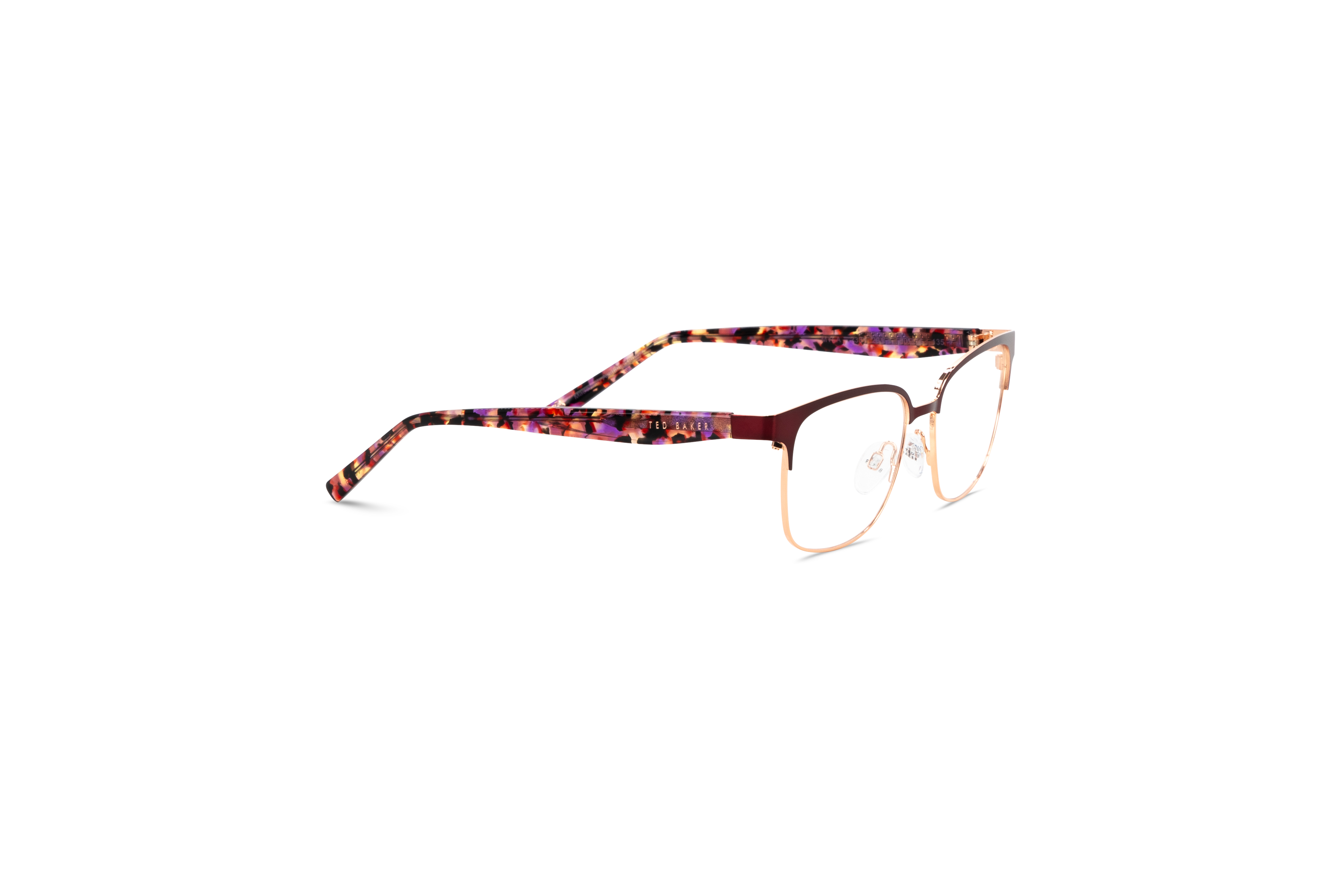 Die Brille Ted Baker 2331 in Rot mit Seitenansicht.