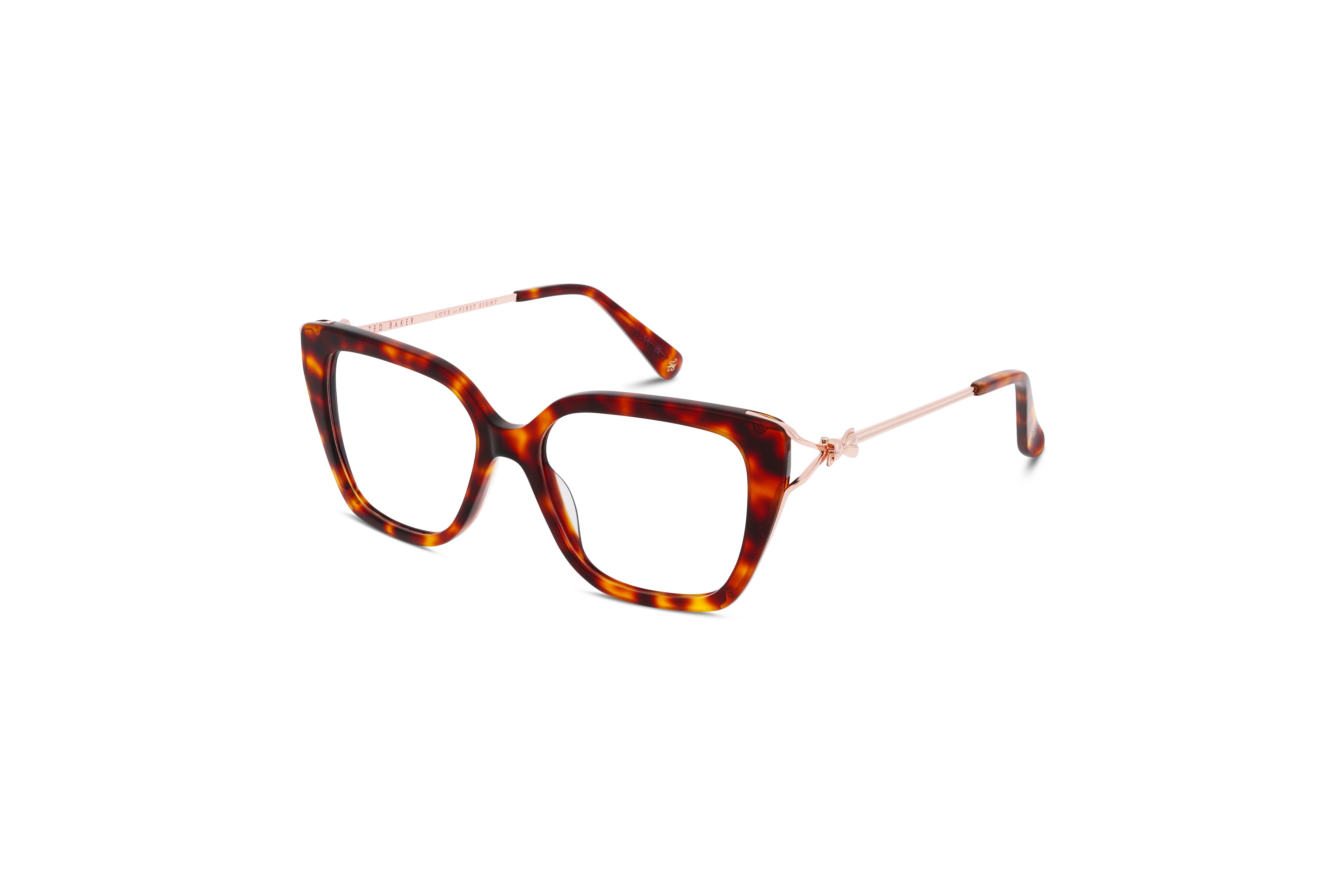 45° Ansicht der Brille Ted Baker 9315 in Schwarz auf weißem Hintergrund.