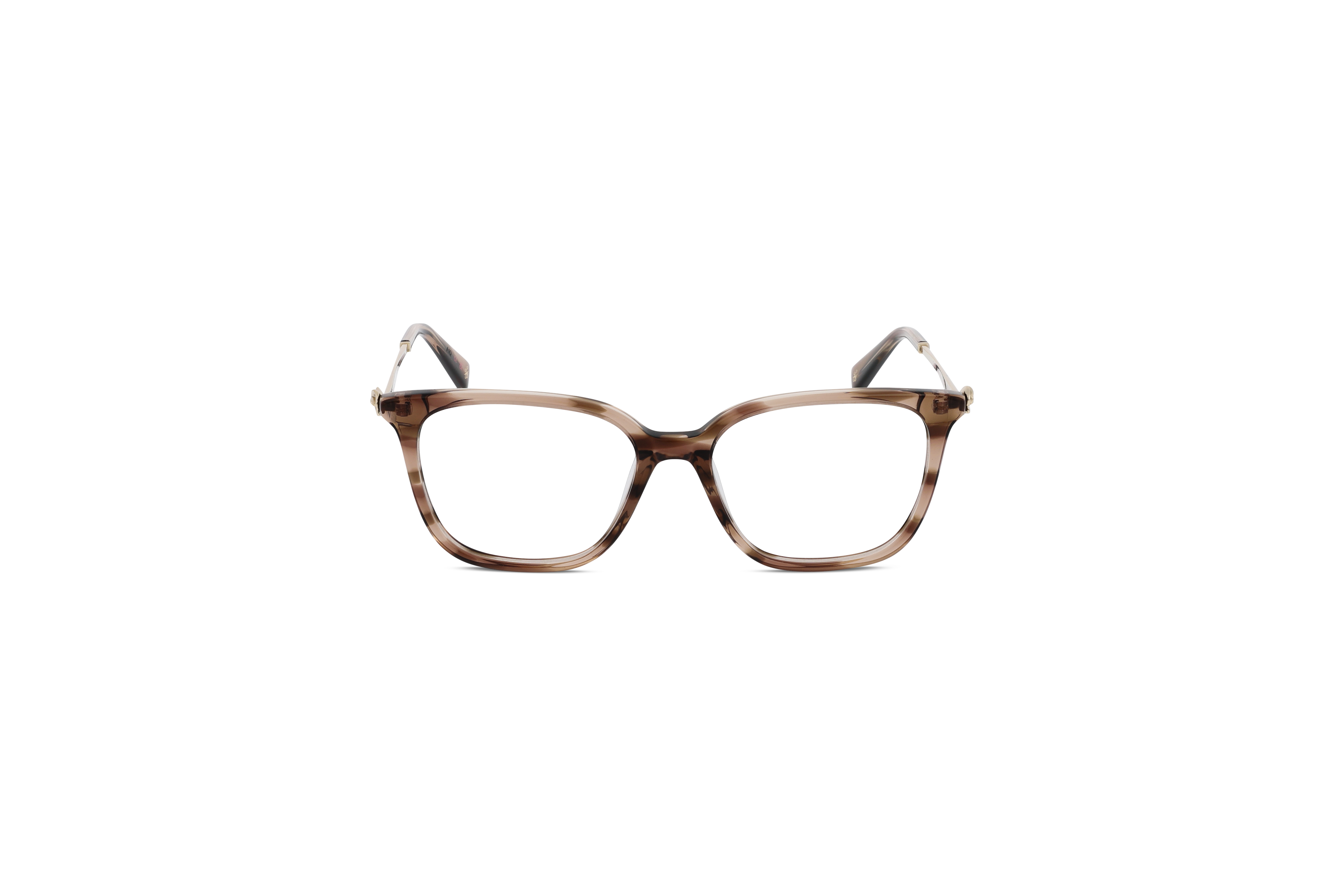 Die Brille Ted Baker 9307 in Braun auf weißem Hintergrund in Frontalansicht.