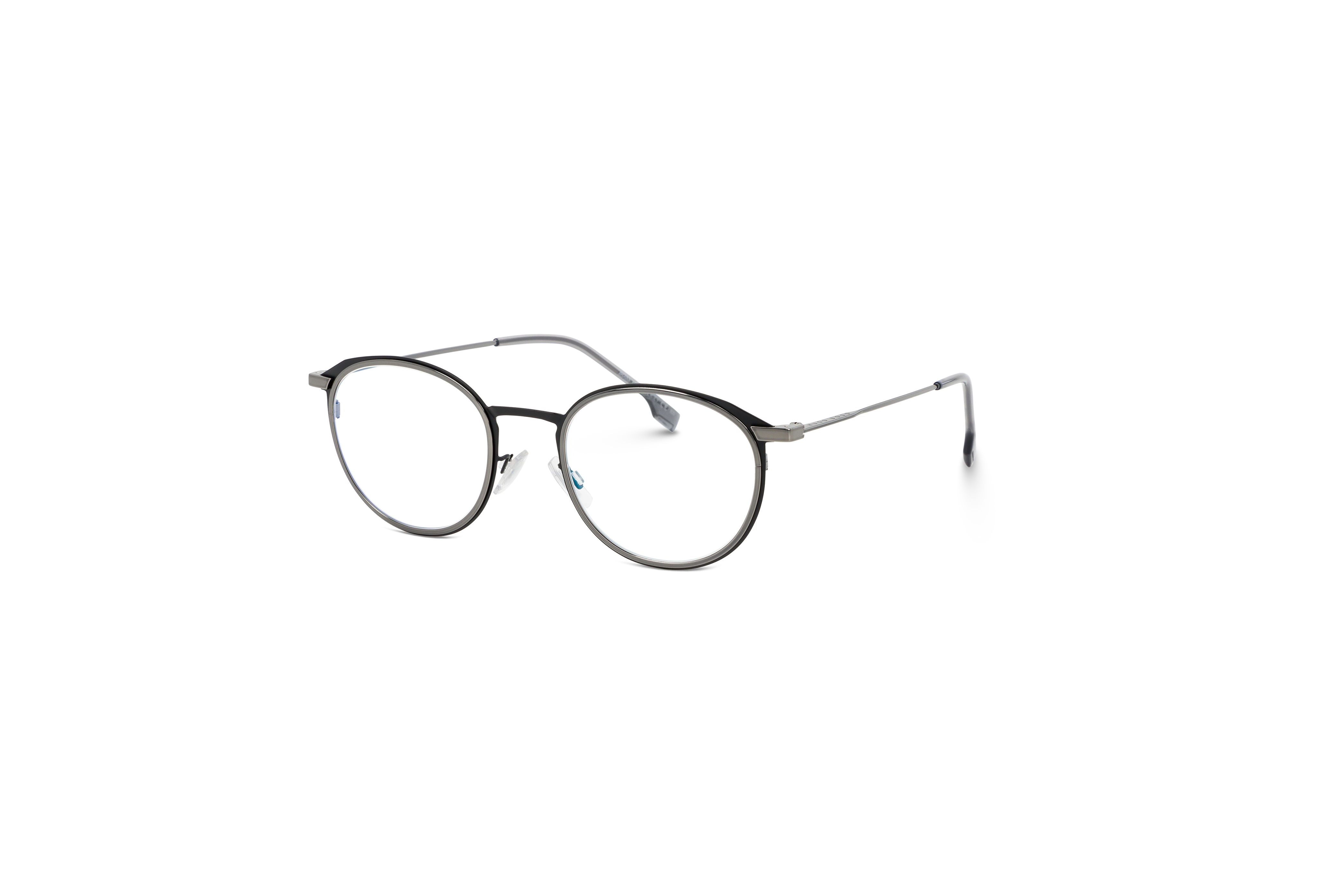 45° Ansicht der Brille BOSS 1198 in Schwarz auf weißem Hintergrund.