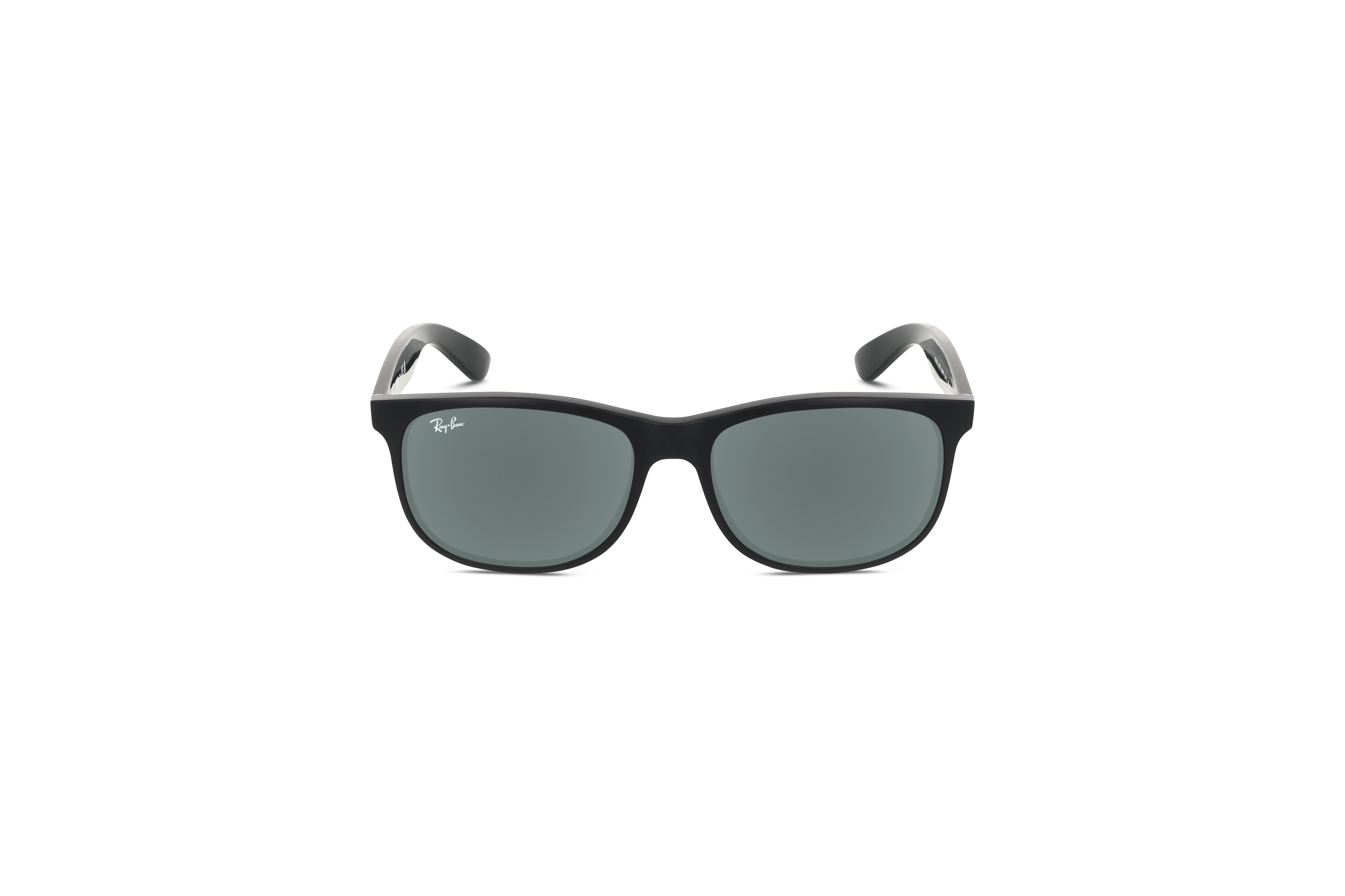 Die Sonnenbrille Ray-Ban RB4202 in Schwarz auf weißem Hintergrund in Frontalansicht.