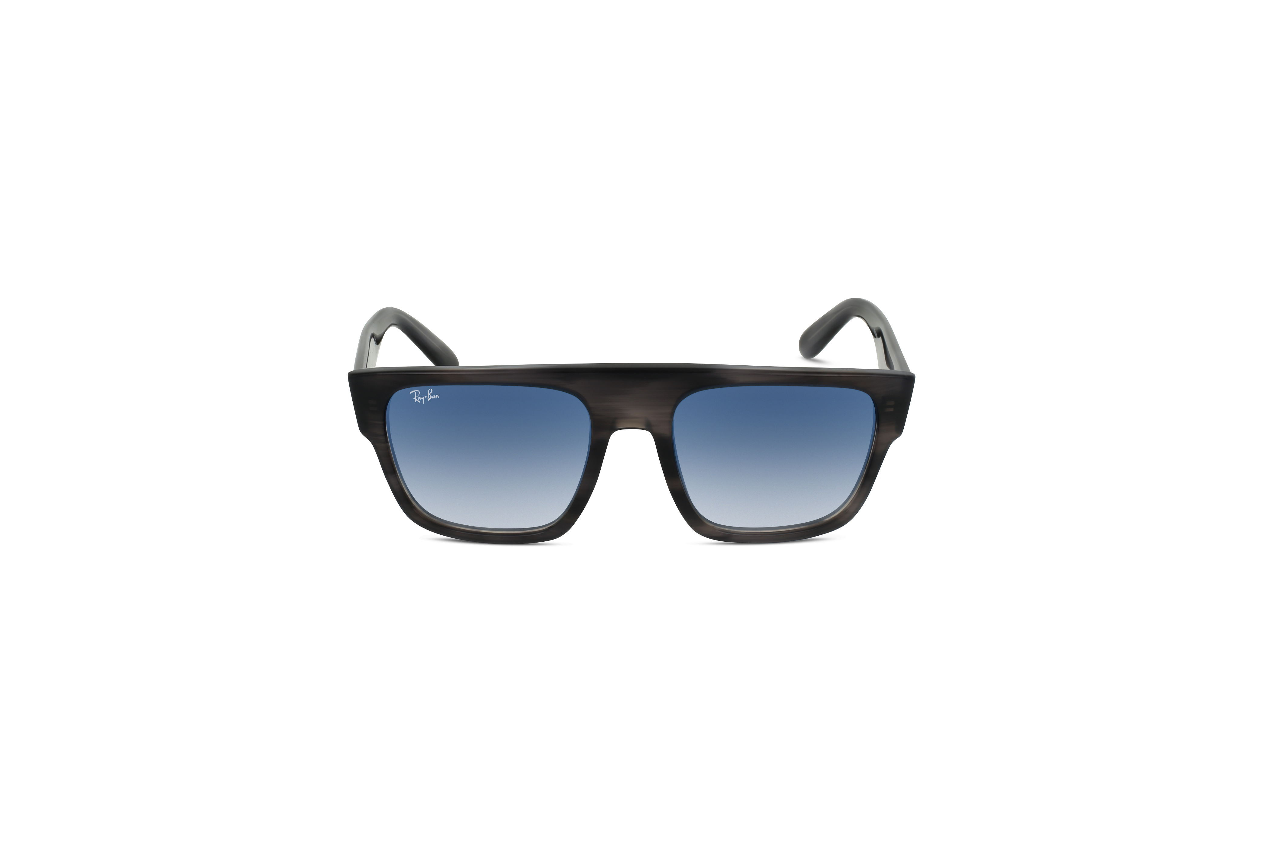 Die Sonnenbrille Ray-Ban RB0360S in Schwarz auf weißem Hintergrund in Frontalansicht.