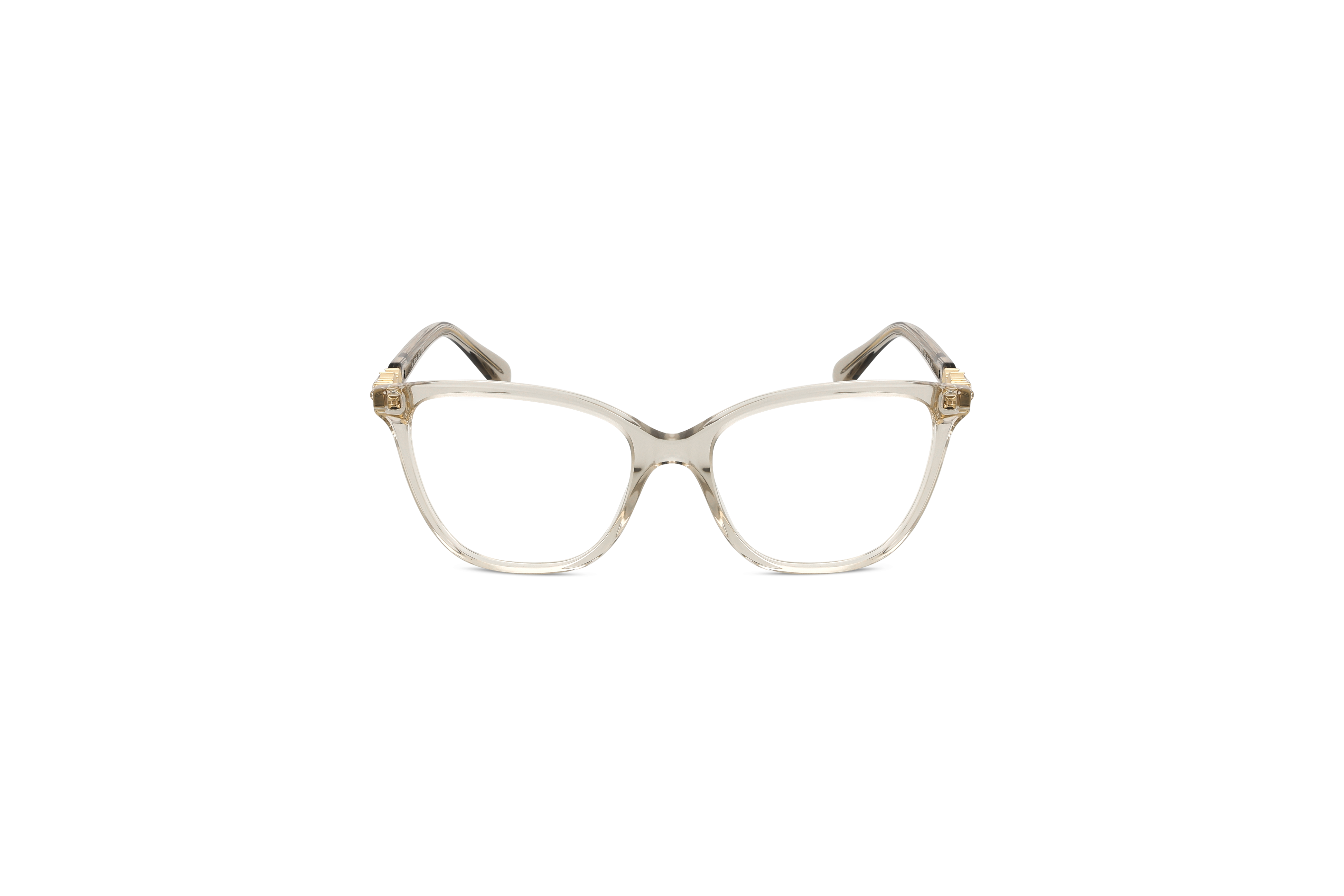 Die Brille Swarovski SK2020 in Transparent auf weißem Hintergrund in Frontalansicht.