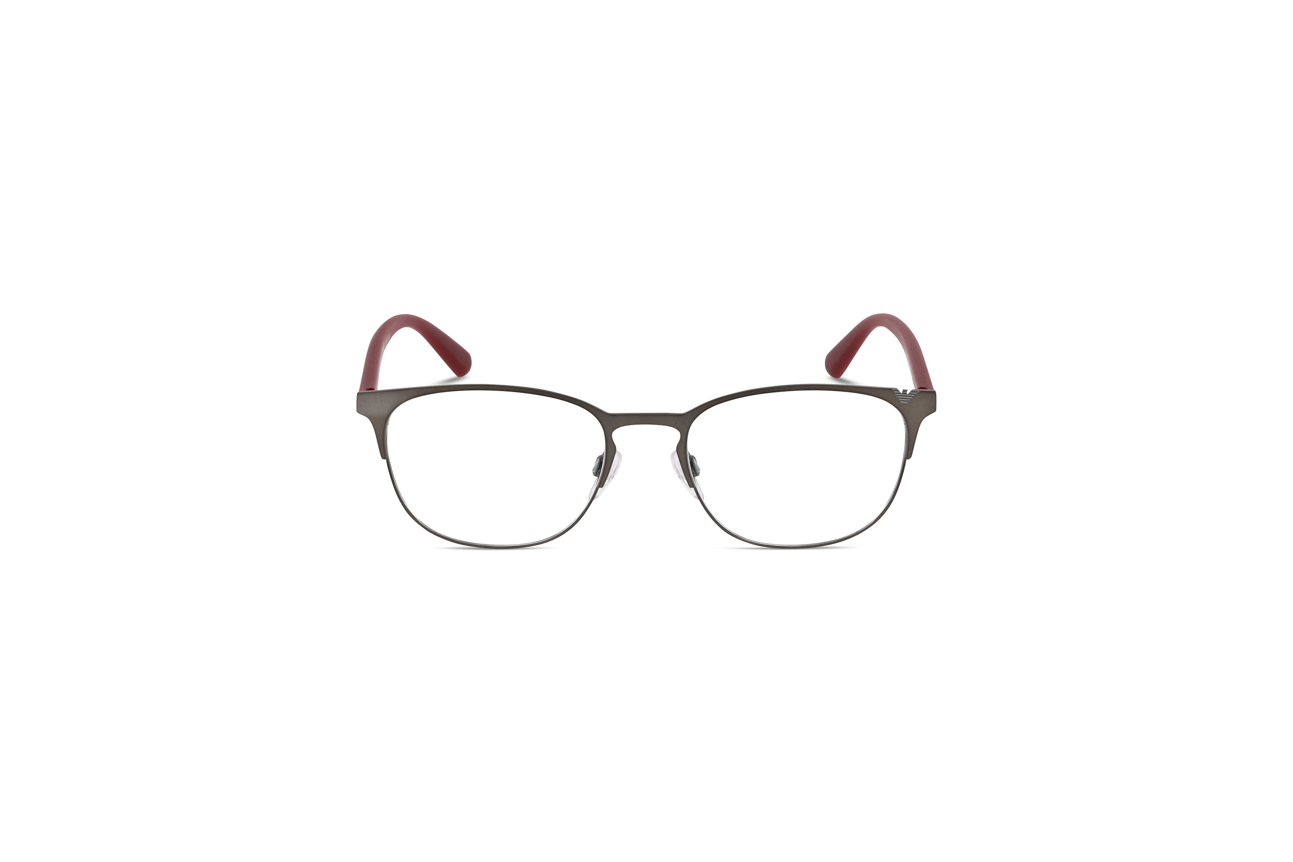 Die Brille Emporio Armani EA1059 in Metallisch auf weißem Hintergrund in Frontalansicht.