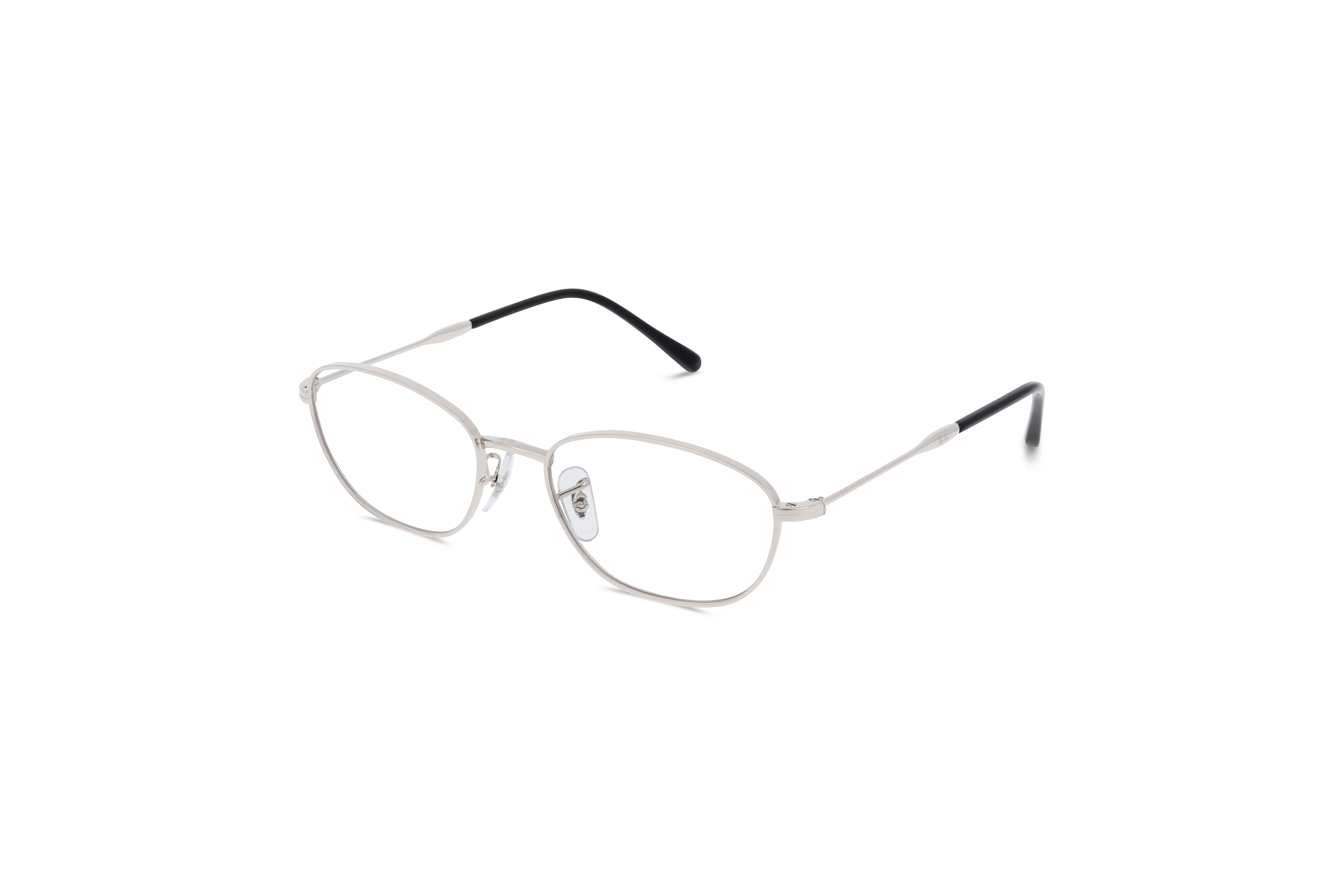 45° Ansicht der Brille Ray-Ban RX3749V in Metallisch auf weißem Hintergrund.