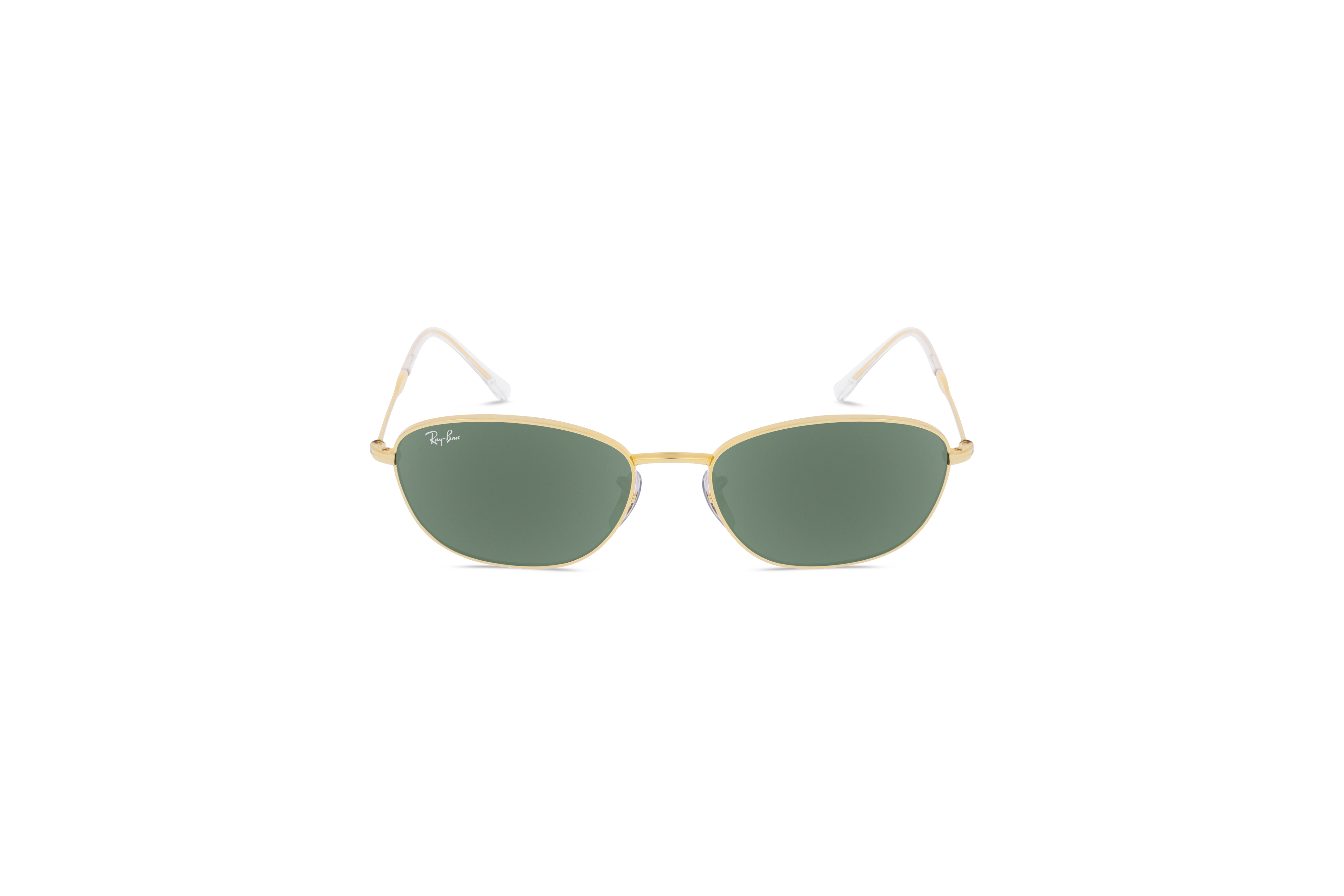 Die Sonnenbrille Ray-Ban RB3749 in Gold auf weißem Hintergrund in Frontalansicht.