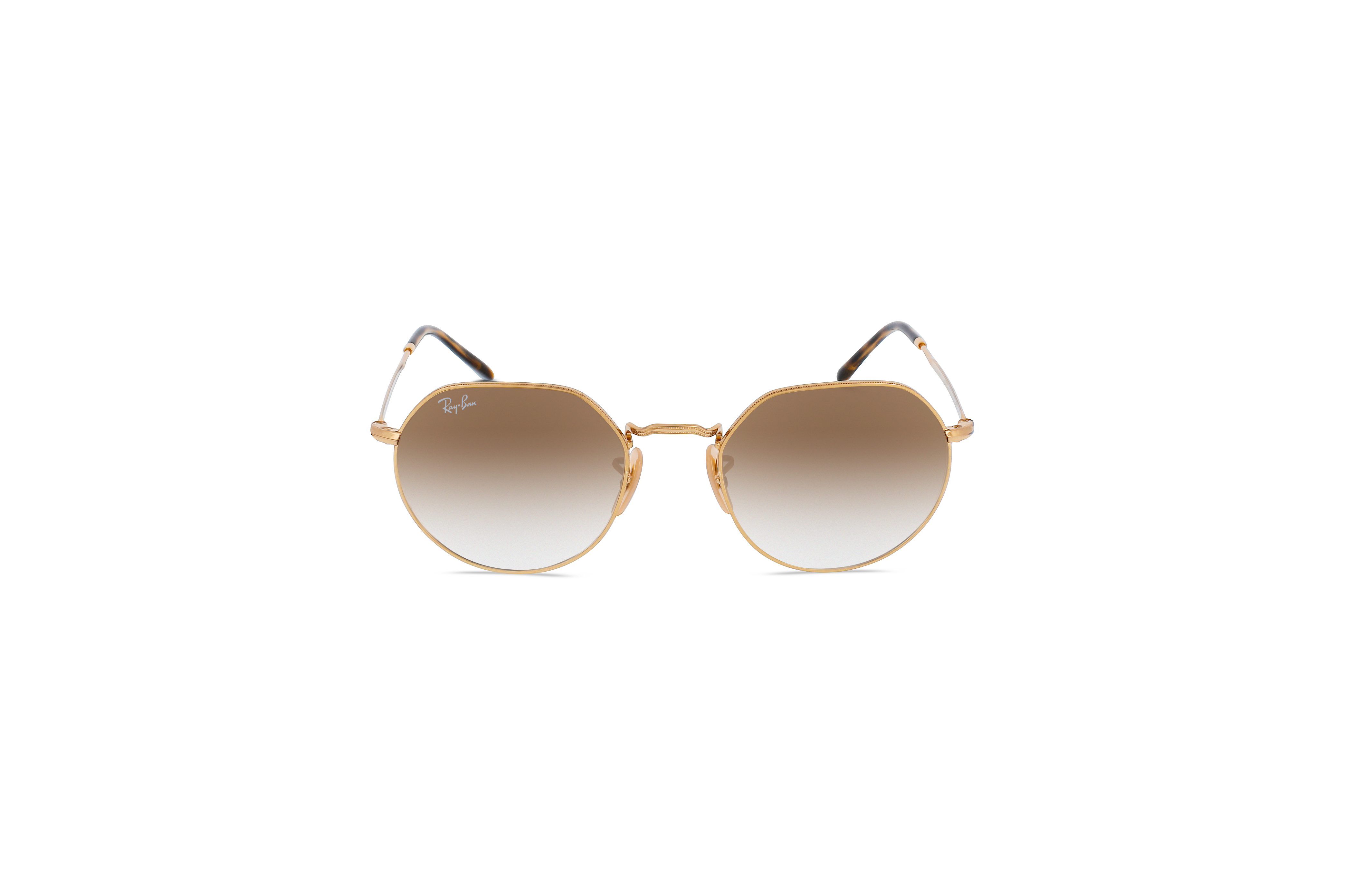 Die Sonnenbrille Ray-Ban RB3565 in Gold auf weißem Hintergrund in Frontalansicht.