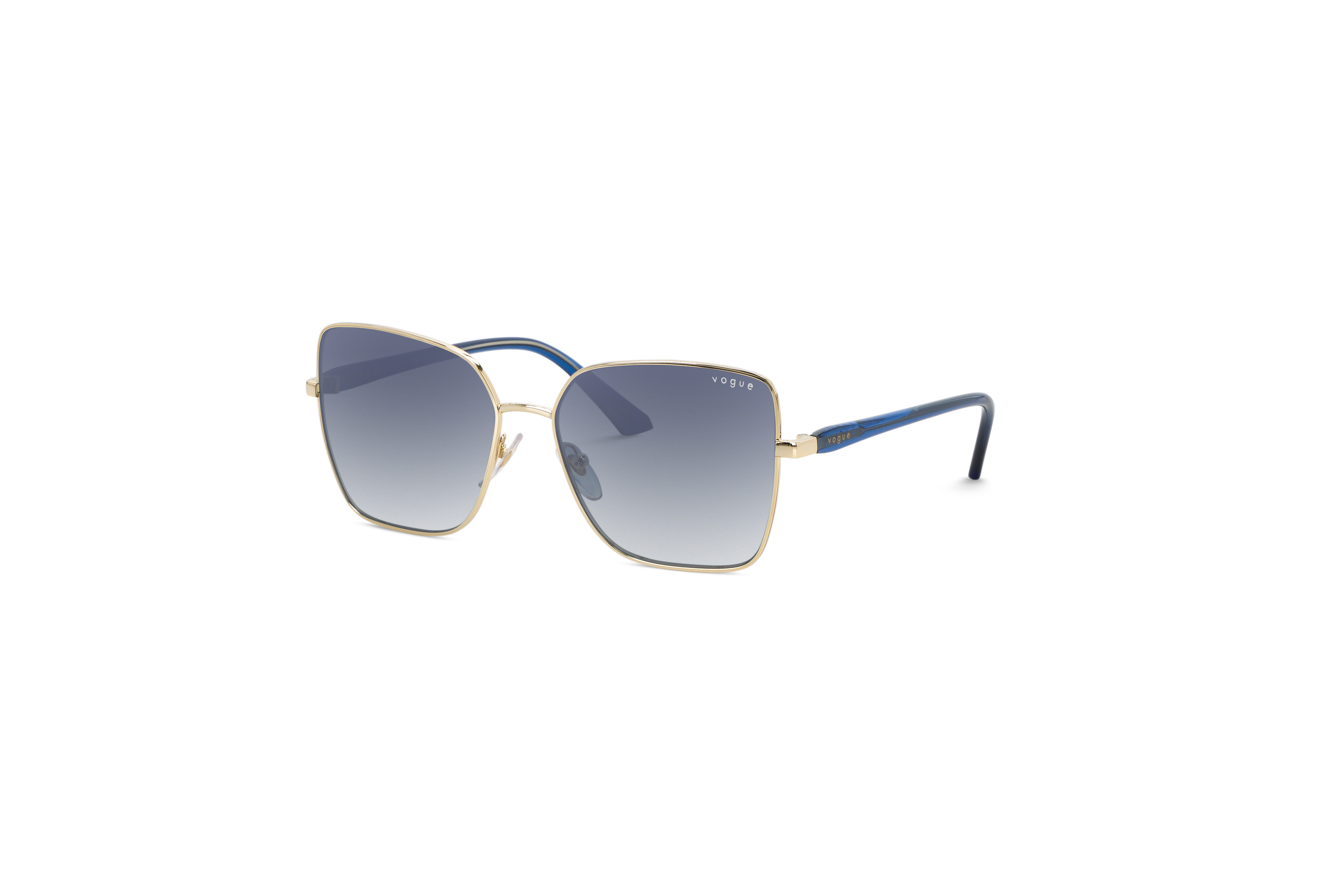 45° Ansicht der Sonnenbrille Vogue VO4199S in Gold auf weißem Hintergrund.