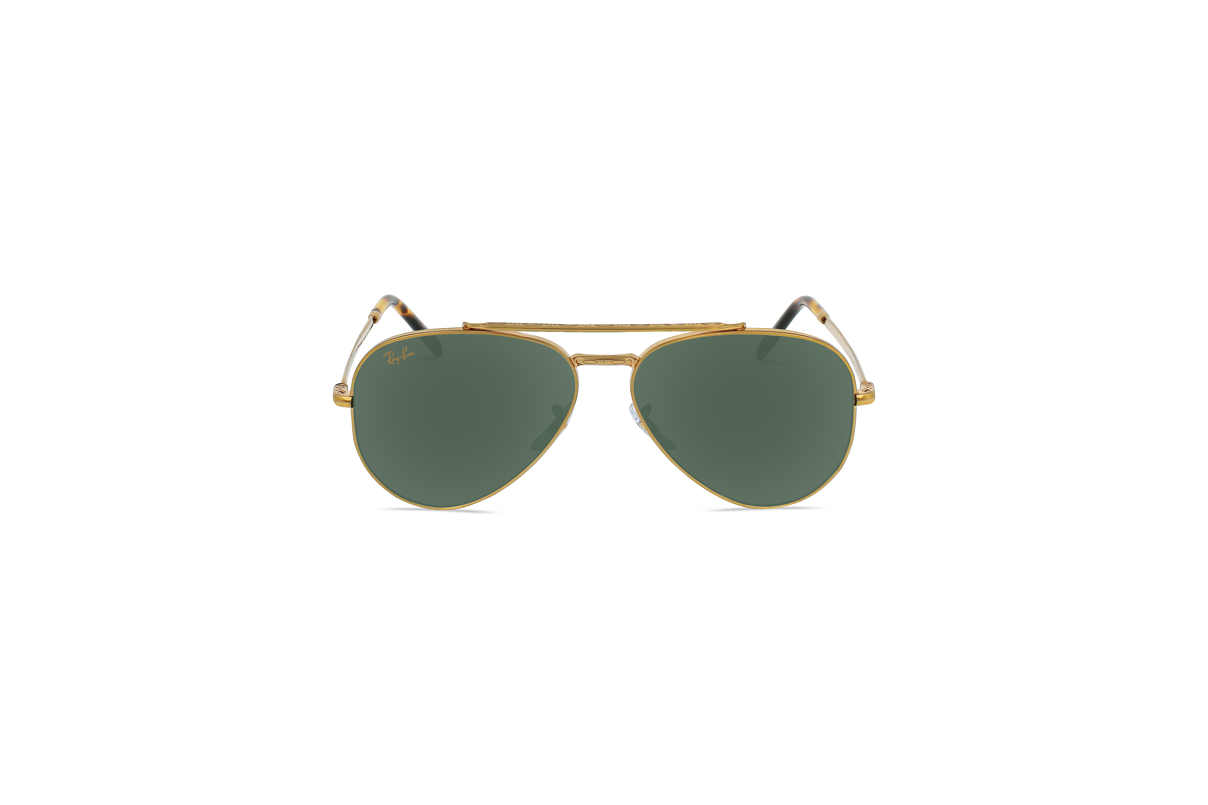 Die Sonnenbrille Ray-Ban RB3625 in Gold auf weißem Hintergrund in Frontalansicht.