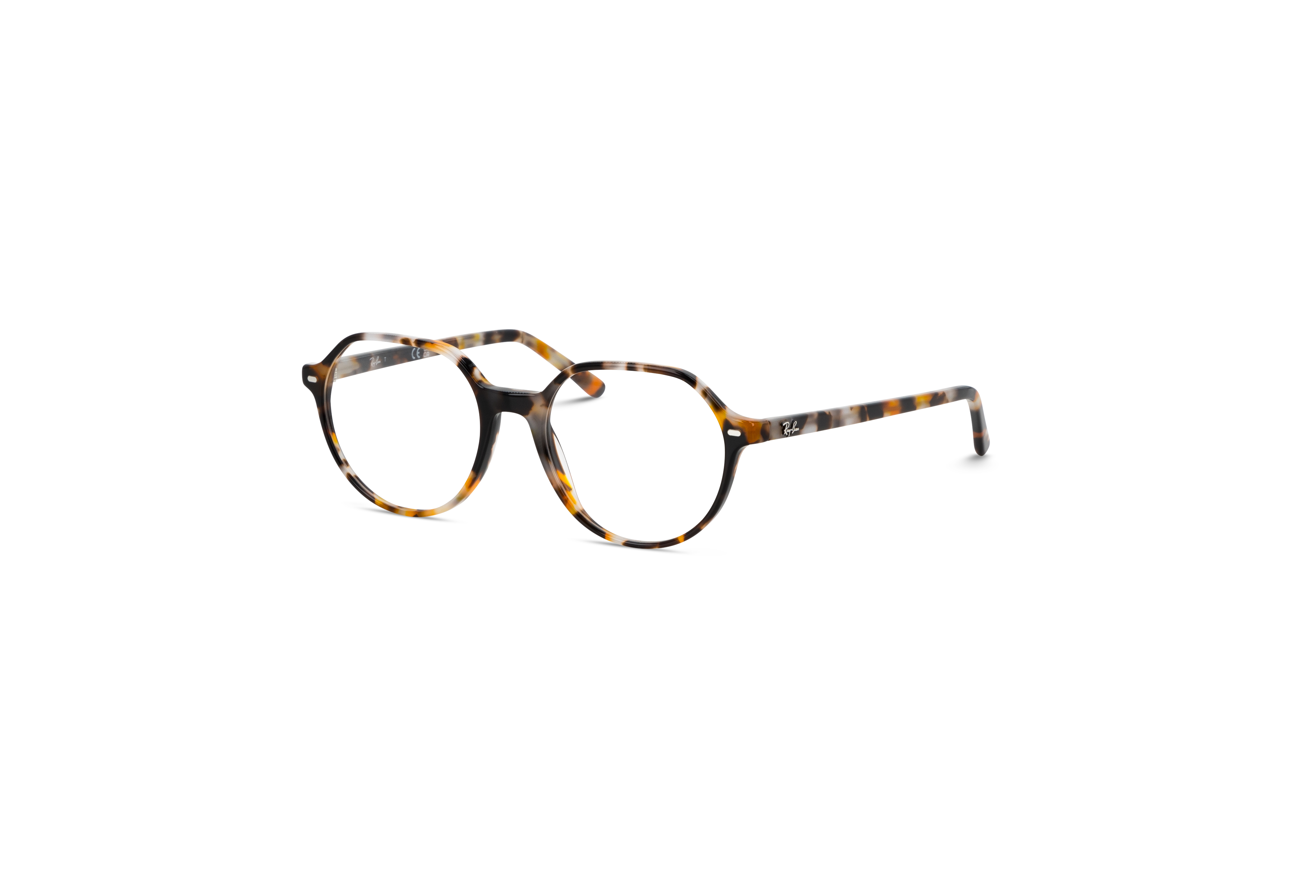 45° Ansicht der Brille Ray-Ban RX5395 in Mehrfarbig auf weißem Hintergrund.