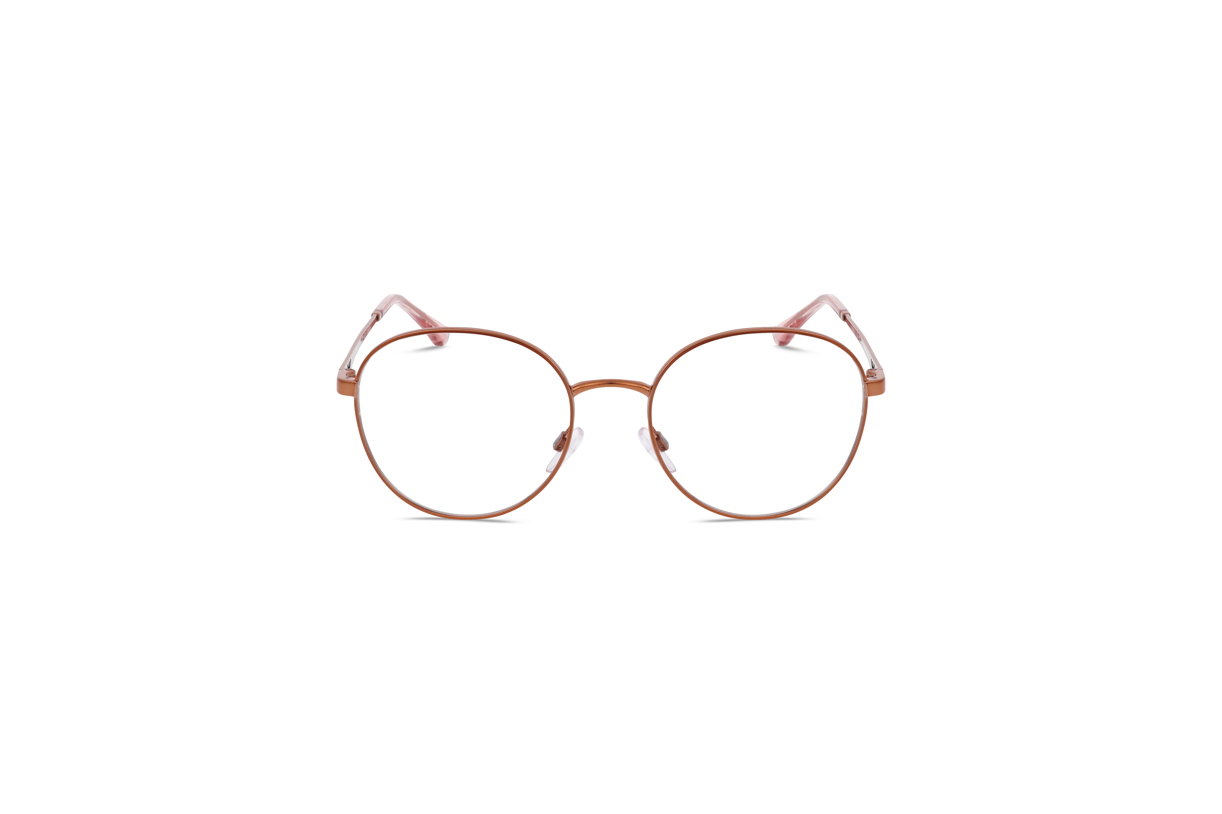 Die Brille Emporio Armani EA1144 in Gold auf weißem Hintergrund in Frontalansicht.