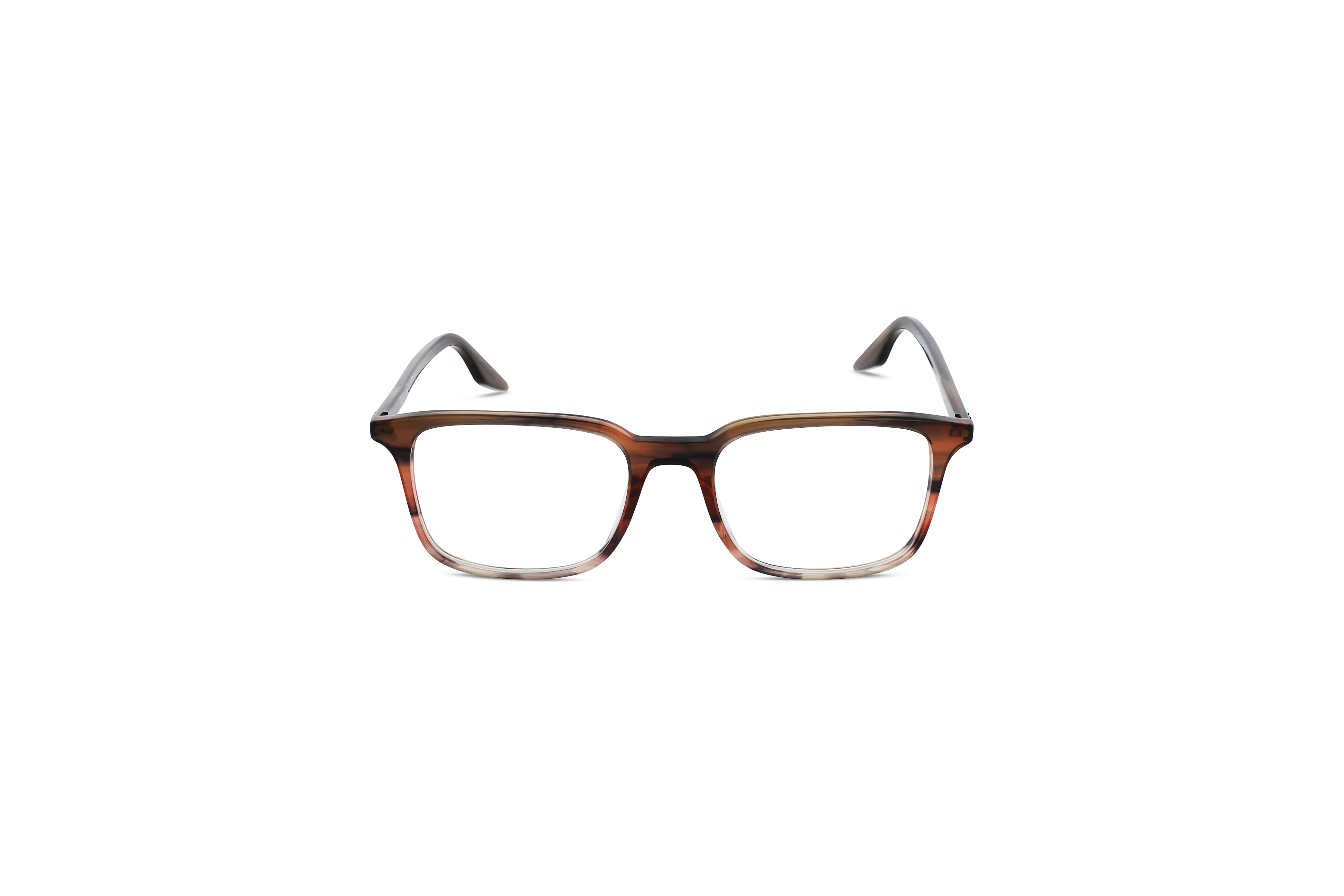 Die Brille Ray-Ban RX5421 in Mehrfarbig auf weißem Hintergrund in Frontalansicht.