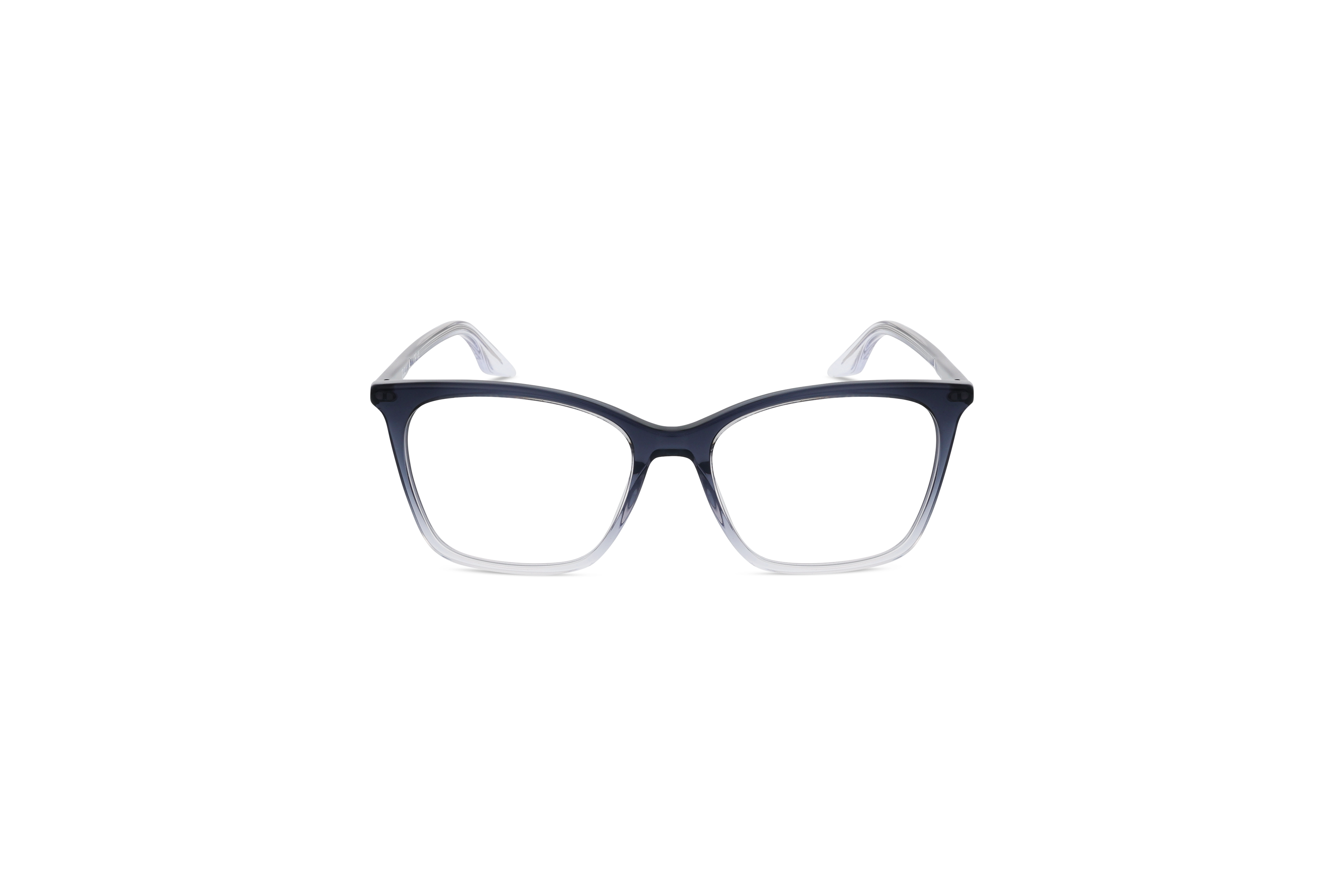 Die Brille Ray-Ban RX5422 in Grau auf weißem Hintergrund in Frontalansicht.