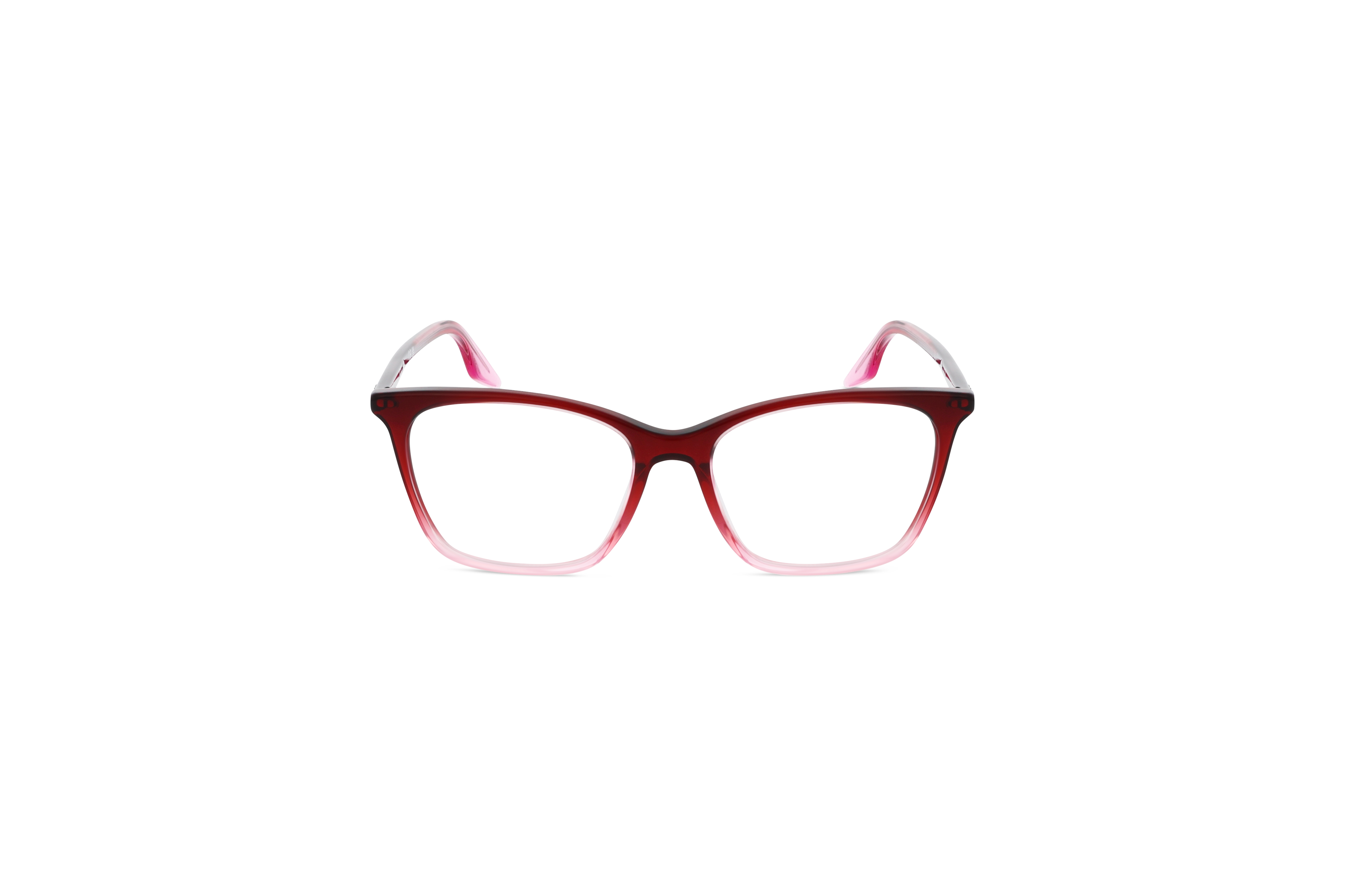 Die Brille Ray-Ban RX5422 in Pink auf weißem Hintergrund in Frontalansicht.