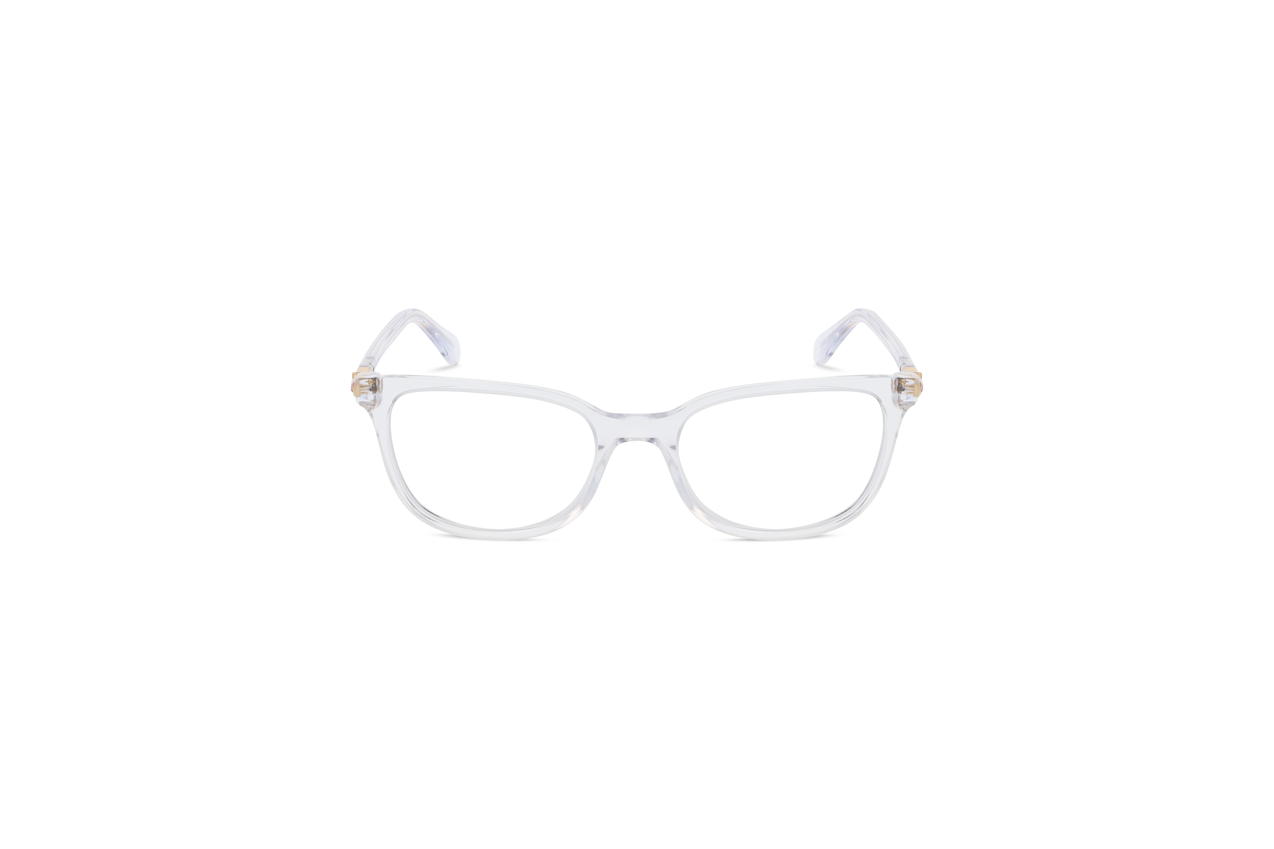 Die Brille Swarovski SK2003 in Transparent auf weißem Hintergrund in Frontalansicht.