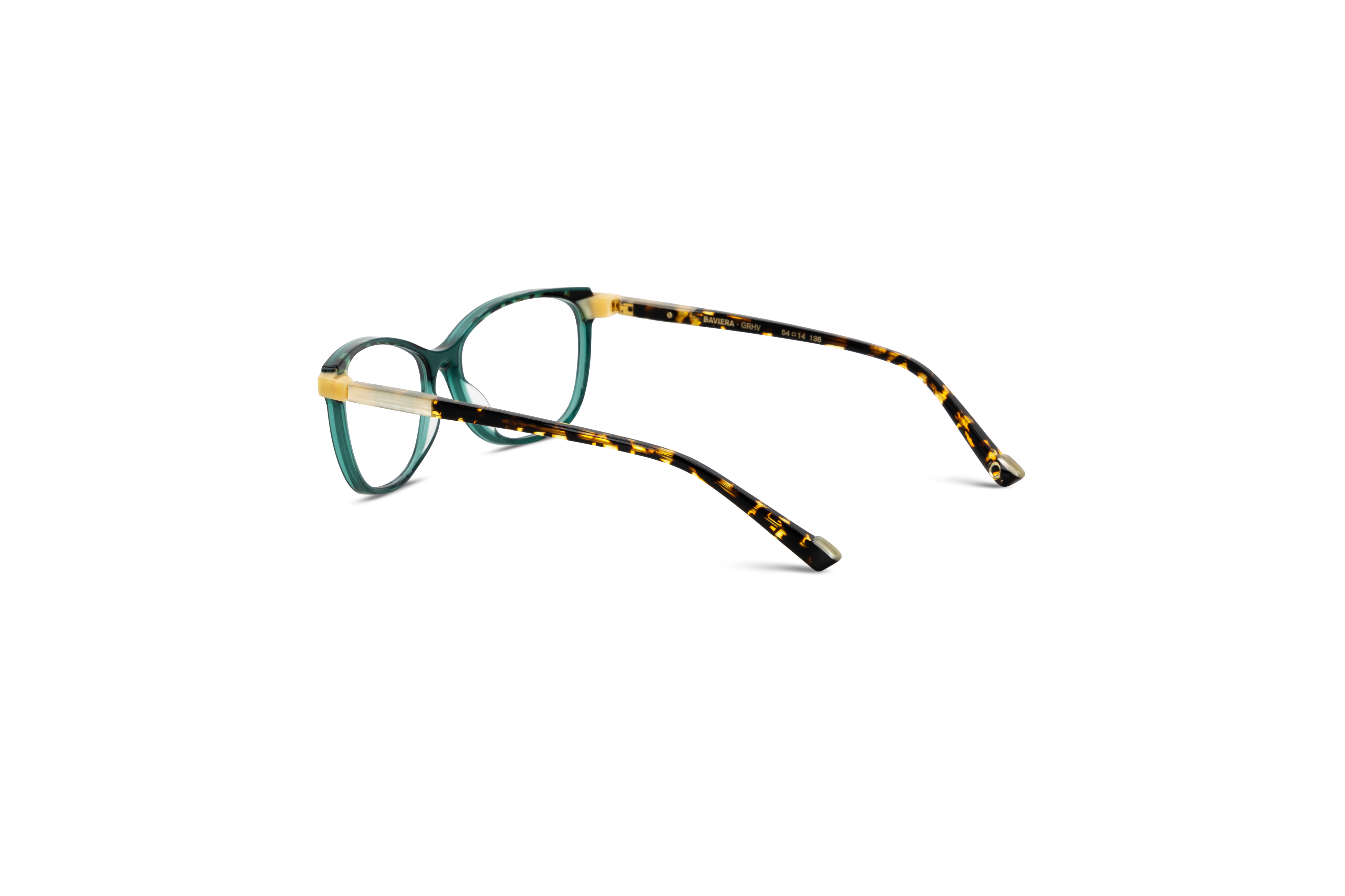 Die Brille Etnia Barcelona BAVIERA in Türkis mit Innenansicht.