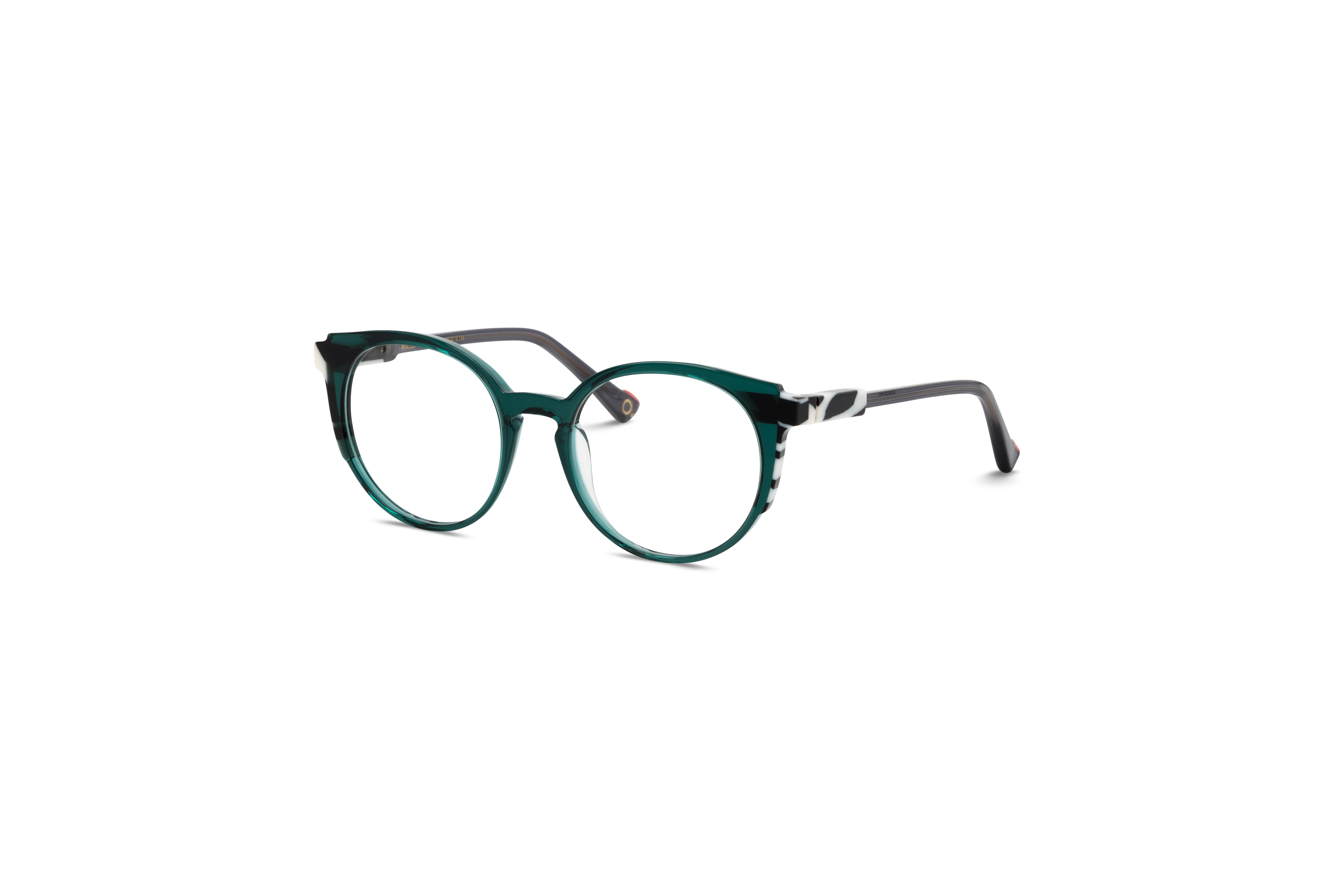 45° Ansicht der Brille Etnia Barcelona WALES in Türkis auf weißem Hintergrund.